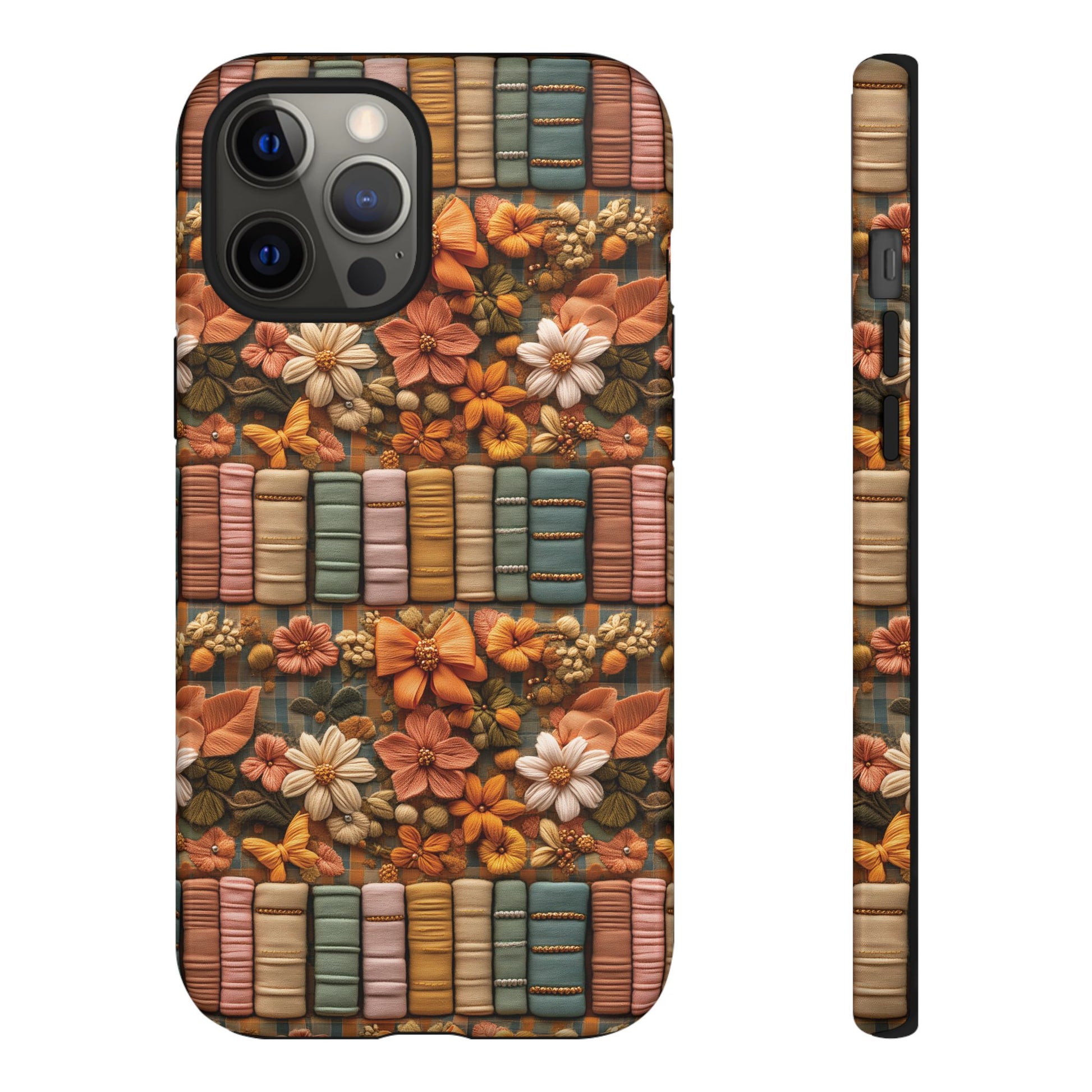 3D Illusion Boho Floral and Books Phone Case Gift for Her Phone 15, Samsung iPhone Samsung Gift for Her Case iPhone 15, Samsung iPhone Samsung Accessory Gift for Her