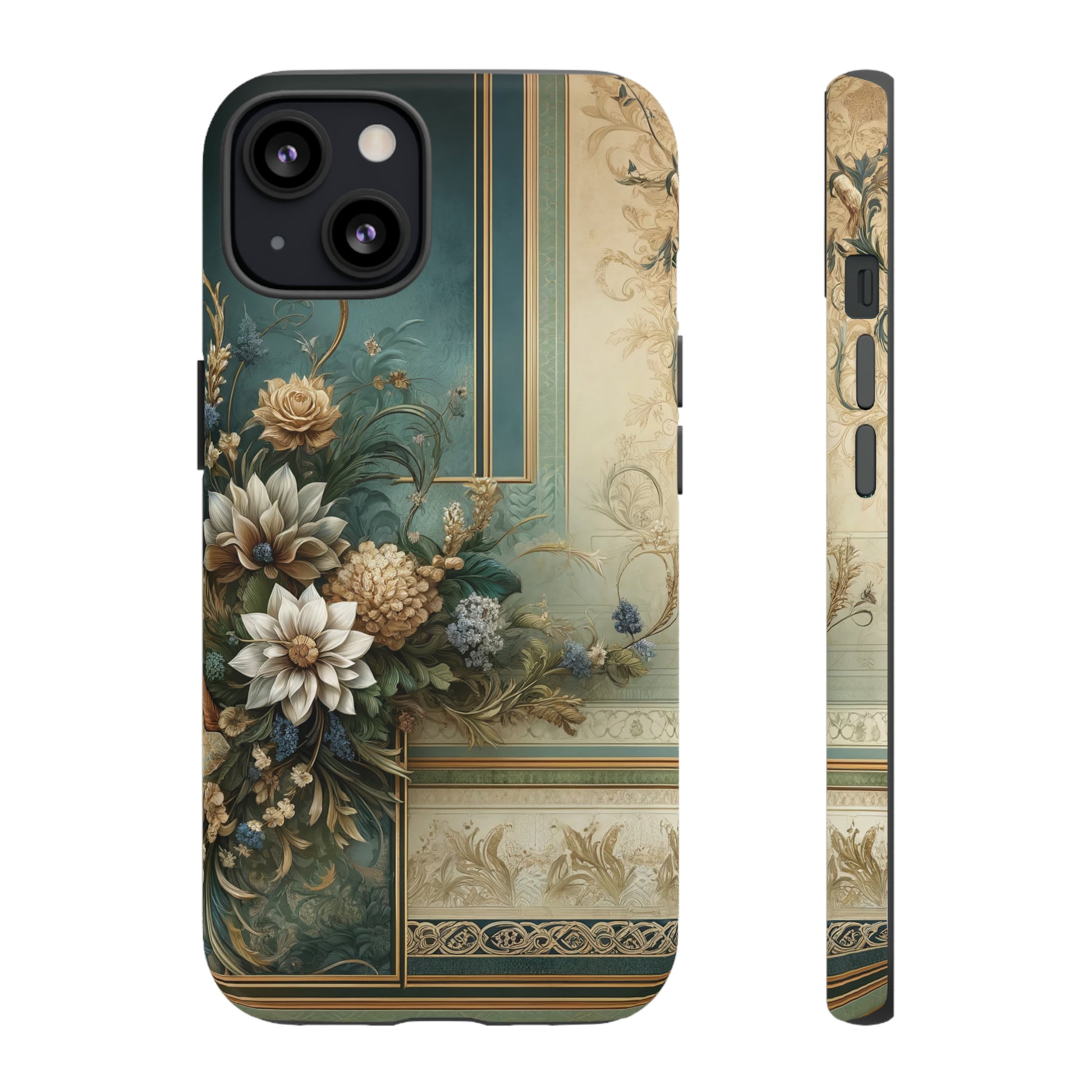Victorian Floral Boho Luxury Phone Tough Case Floral Elegant Durable Stylish for Modern Devices iPhone 15, Samsung iPhone Samsung Accessory Gift for Her.