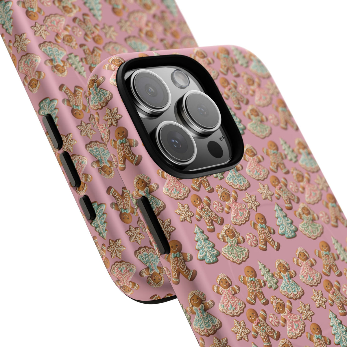 Phone Case — Pink Gingerbread Cookies Pattern Tough Magnetic Case