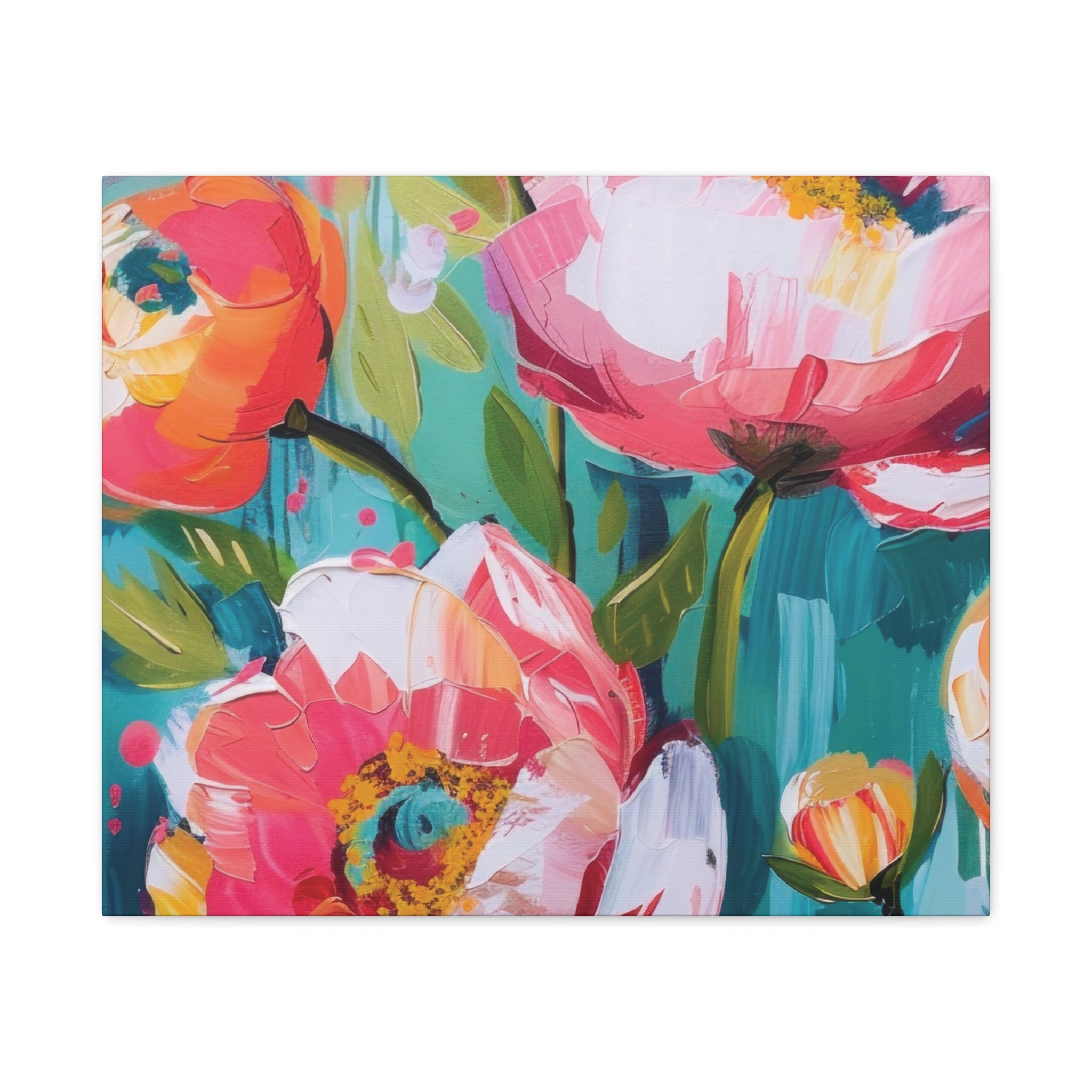 Unique Boho Floral Wall Art Matte Canvas Stretched, Vibrant Botanical Design, Perfect for Living Room, Bedroom, or Office Decor, Adds a Stylish Touch to Any Space - MRSBYVALLE