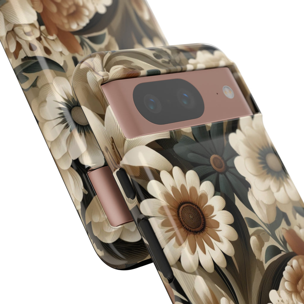 Mid-century Modern Floral Phone Case Durable for iPhone Samsung Gift iPhone 15, 14, 13 Samsung Pixel Gift for Mom Accessory Gift for Her
