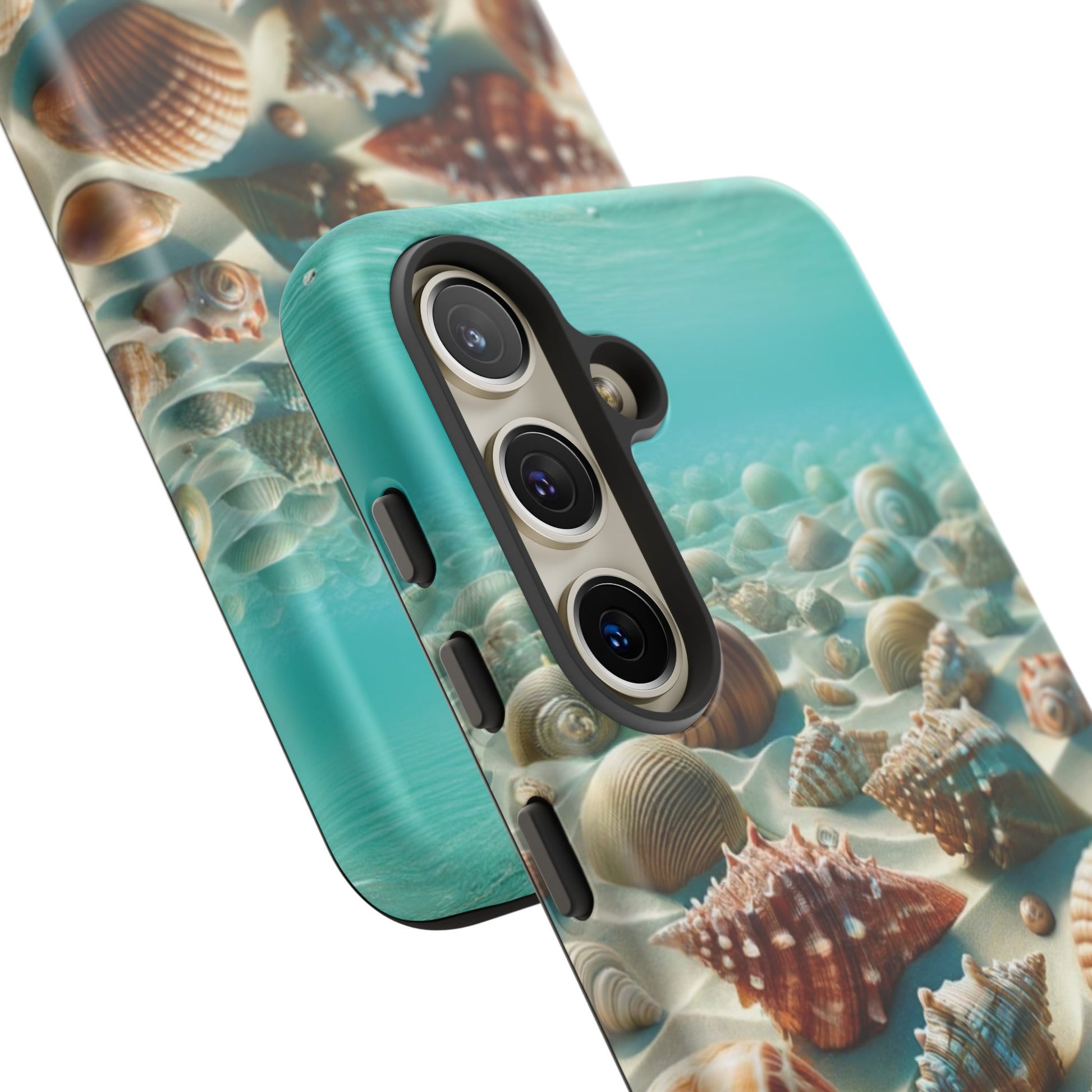 Plush Ocean Bliss Turquoise Seashell Ocean Beach View Protective Phone Case Gift for Her Phone 15, Samsung iPhone Samsung Gift for Her Case iPhone 15, Samsung iPhone Samsung Accessory Gift for Her.