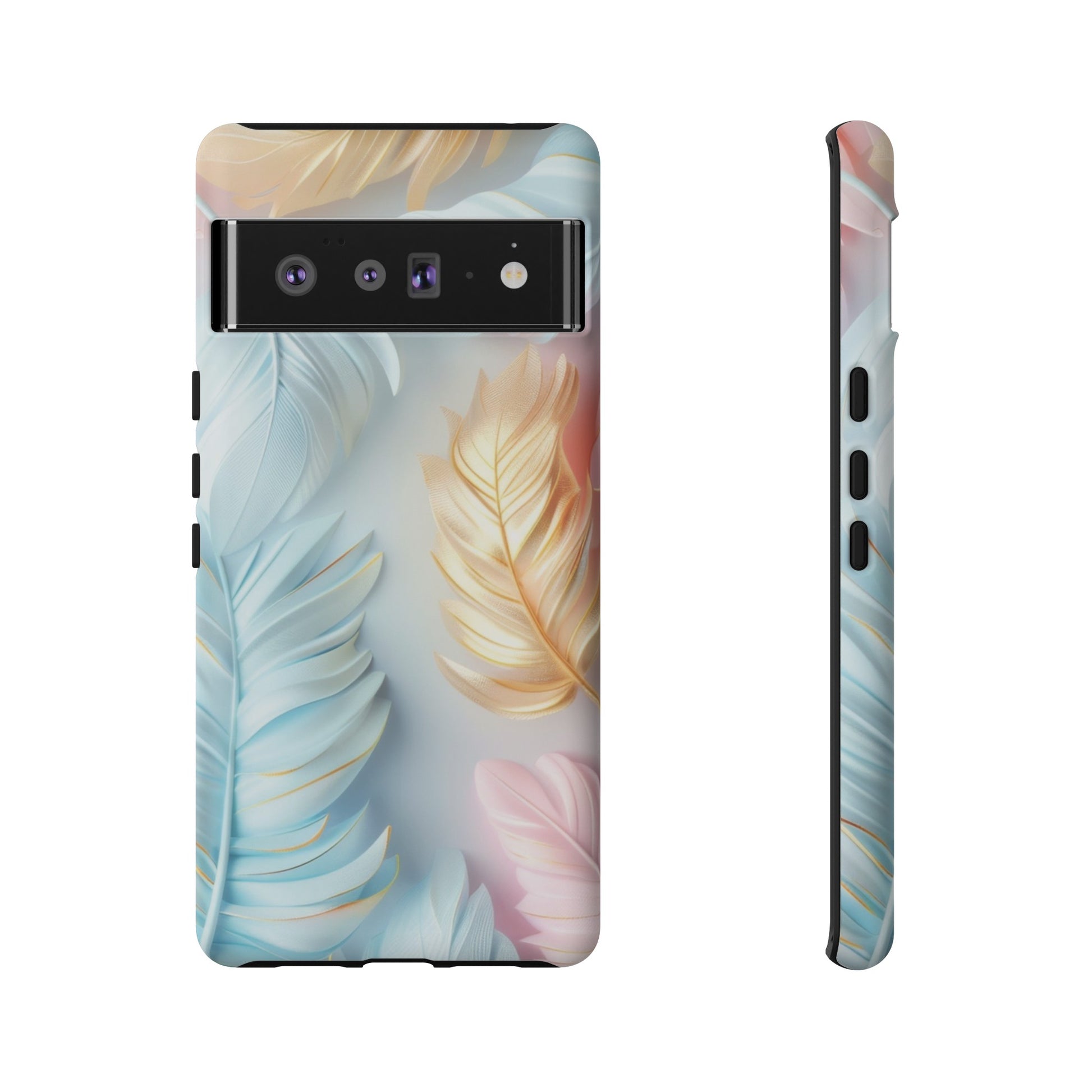 Pastel Feathers Protective Phone Case Gift for Her Phone 15, Samsung iPhone Samsung Gift for Her Case iPhone 15, Samsung iPhone Samsung Accessory Gift for Her
