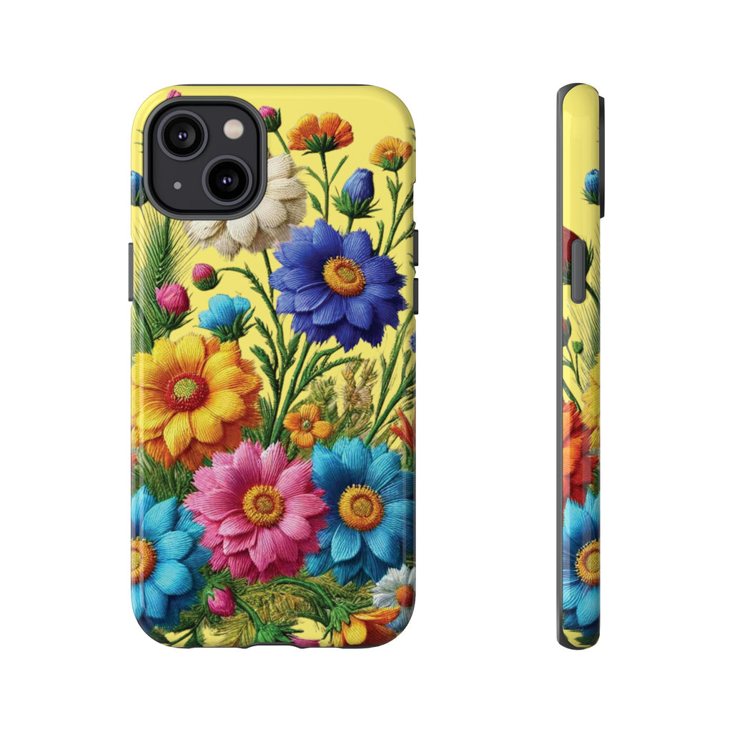 Phone Case Yellow Bright Floral Protective Phone Case Gift for Her Phone 15, Samsung iPhone Samsung  iPhone 15, Samsung iPhone Samsung Accessory Gift for Her