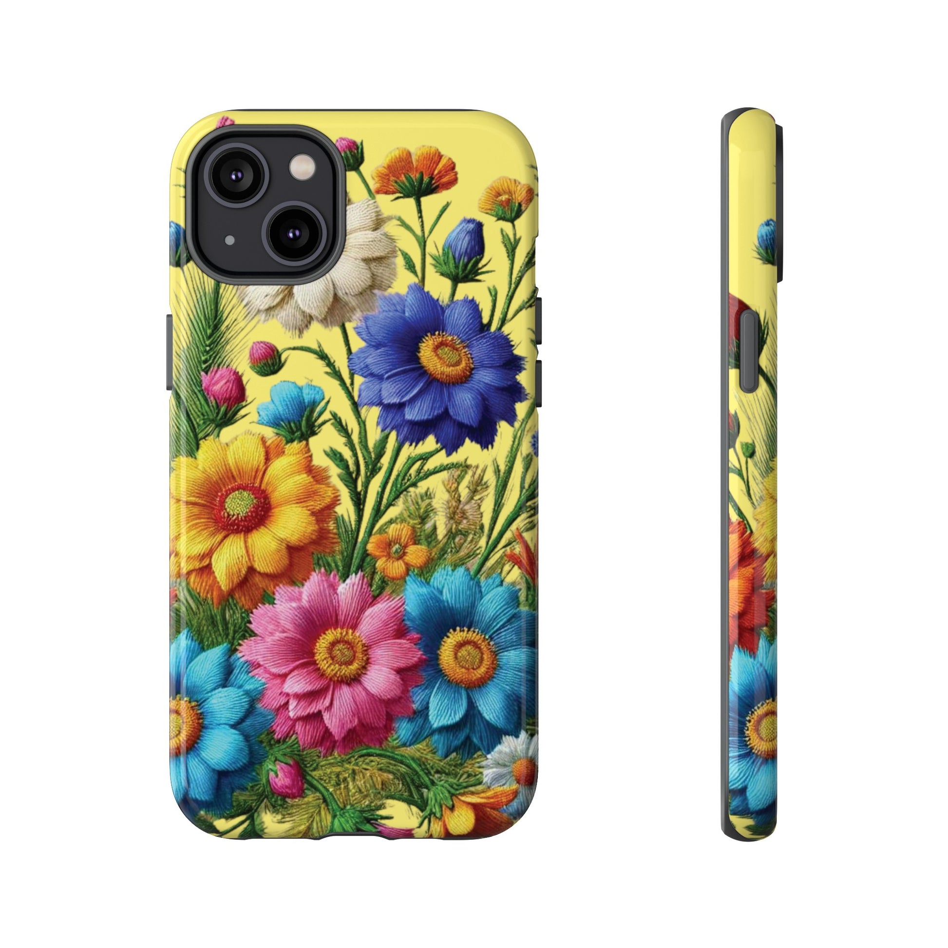 Phone Case Yellow Bright Floral Protective Phone Case Gift for Her Phone 15, Samsung iPhone Samsung  iPhone 15, Samsung iPhone Samsung Accessory Gift for Her