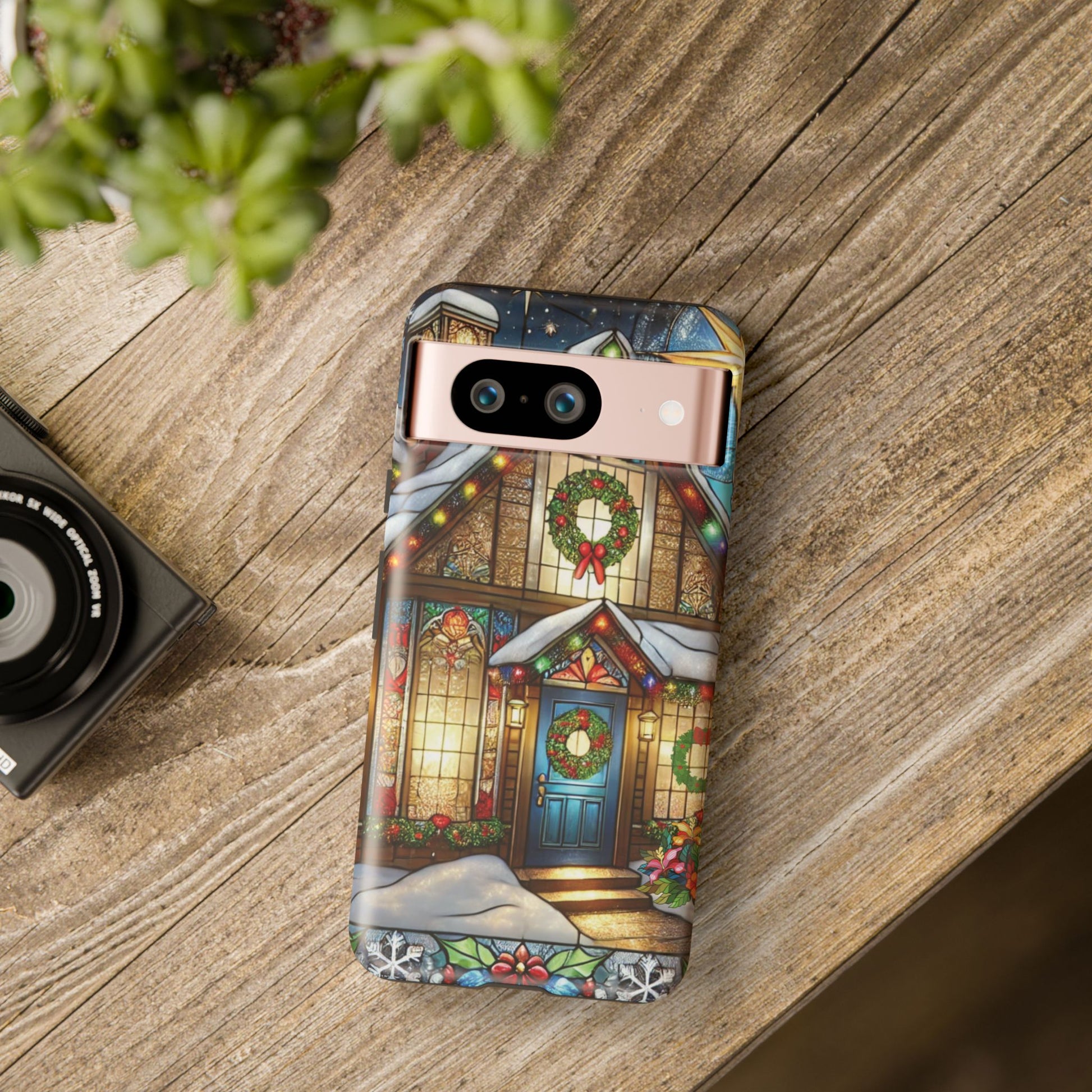 Stain Glass Christmas Phone Case Unique Holiday Protection for Your Device | Stylish & Durable Cover Gift for Her Phone 15, Samsung iPhone Samsung Accessory Gift for Her - MRSBYVALLE