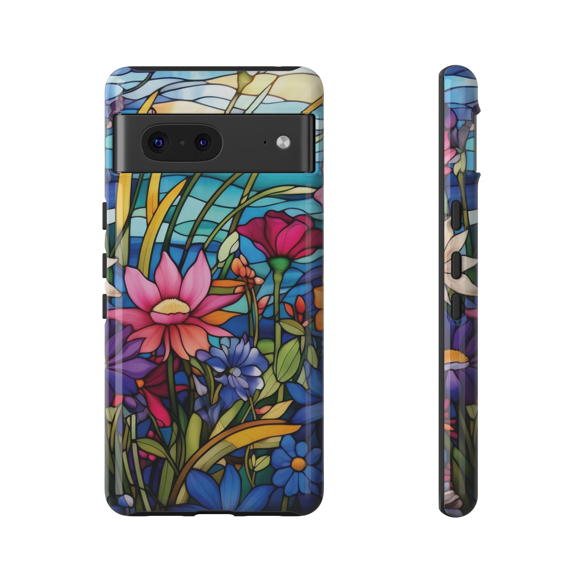 Wildflowers Stain Glass Illusion Phone Case Unique Holiday Protection for Your Device | Stylish & Durable Cover Gift for Her Phone 15, Samsung iPhone Samsung Accessory Gift for Her