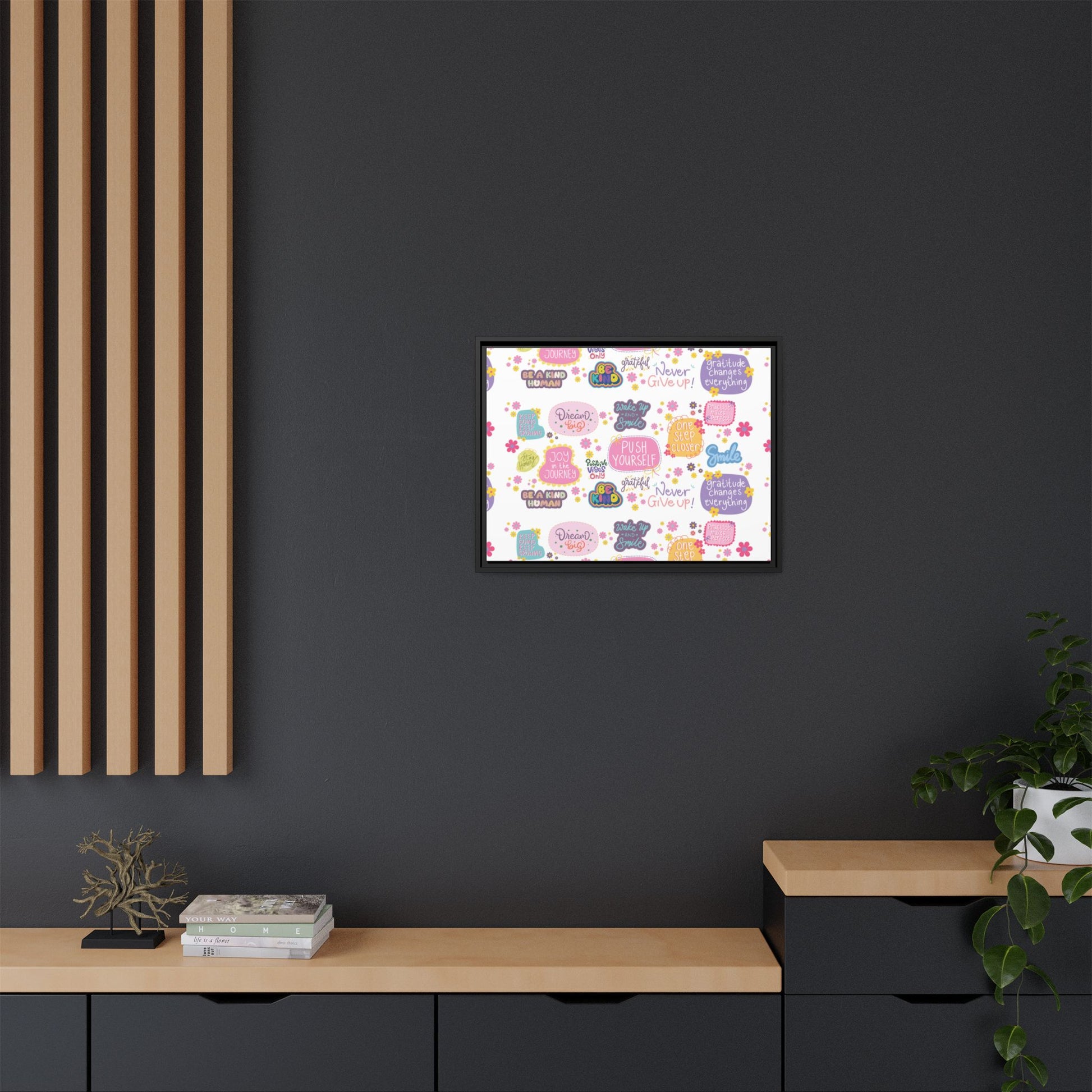 Good Vibes Only Canvas Wall Art – Ready‑to‑Hang Motivational Quote Picture, Positive Affirmation Home & Office Décor, Uplifting Gift Idea Bedroom, or Office Décor Gift for Mom