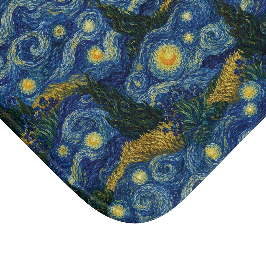 Van Gogh Illusion Bath Mat — Elegant Art Lover Floor Rug Office