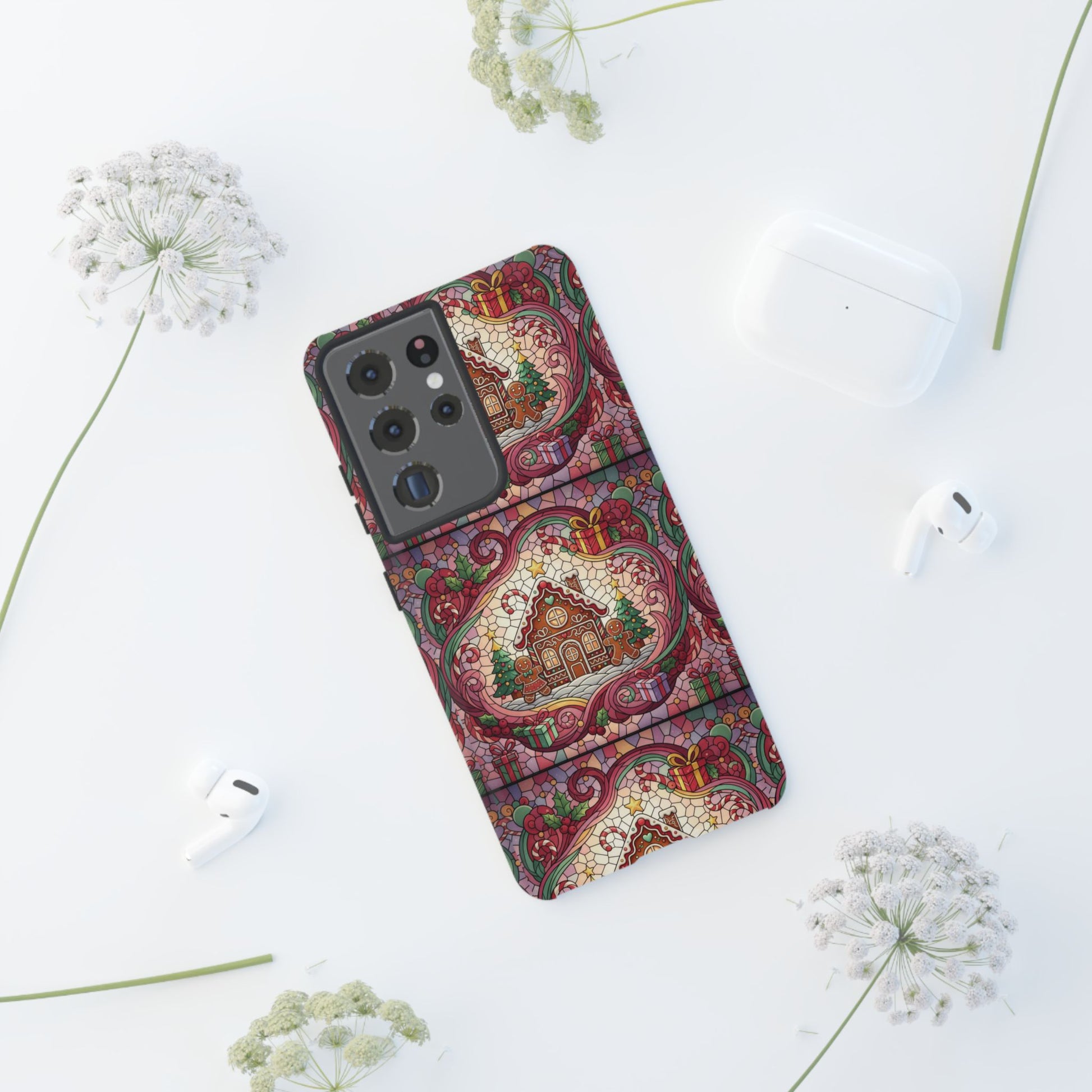 iPhone Case 17, 16  Gingerbread Stained Glass Tough Case Samsung perfect phone case