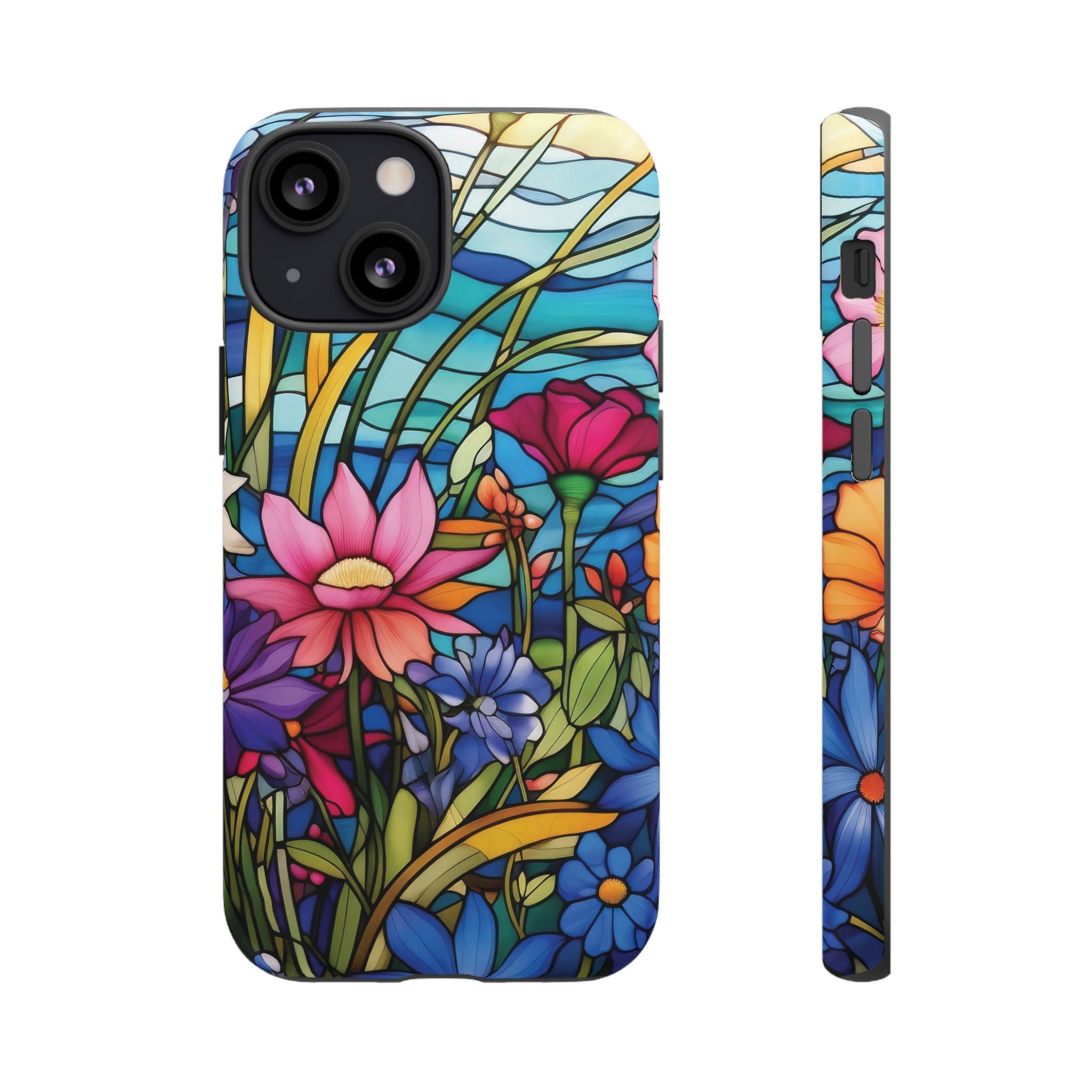 Wildflowers Stain Glass Illusion Phone Case Unique Holiday Protection for Your Device | Stylish & Durable Cover Gift for Her Phone 15, Samsung iPhone Samsung Accessory Gift for Her