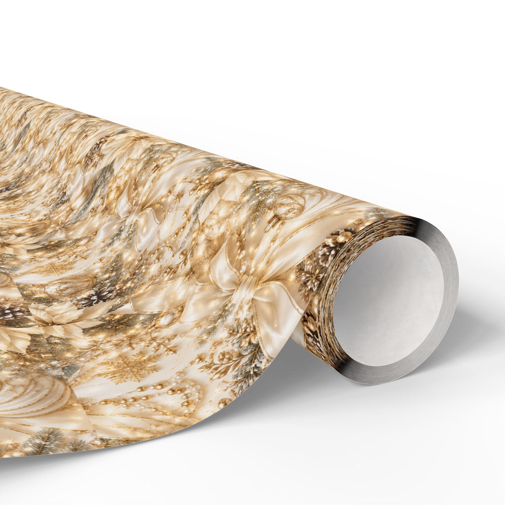 Wrapping Papers - Floral Gold and White Christmas Elegant