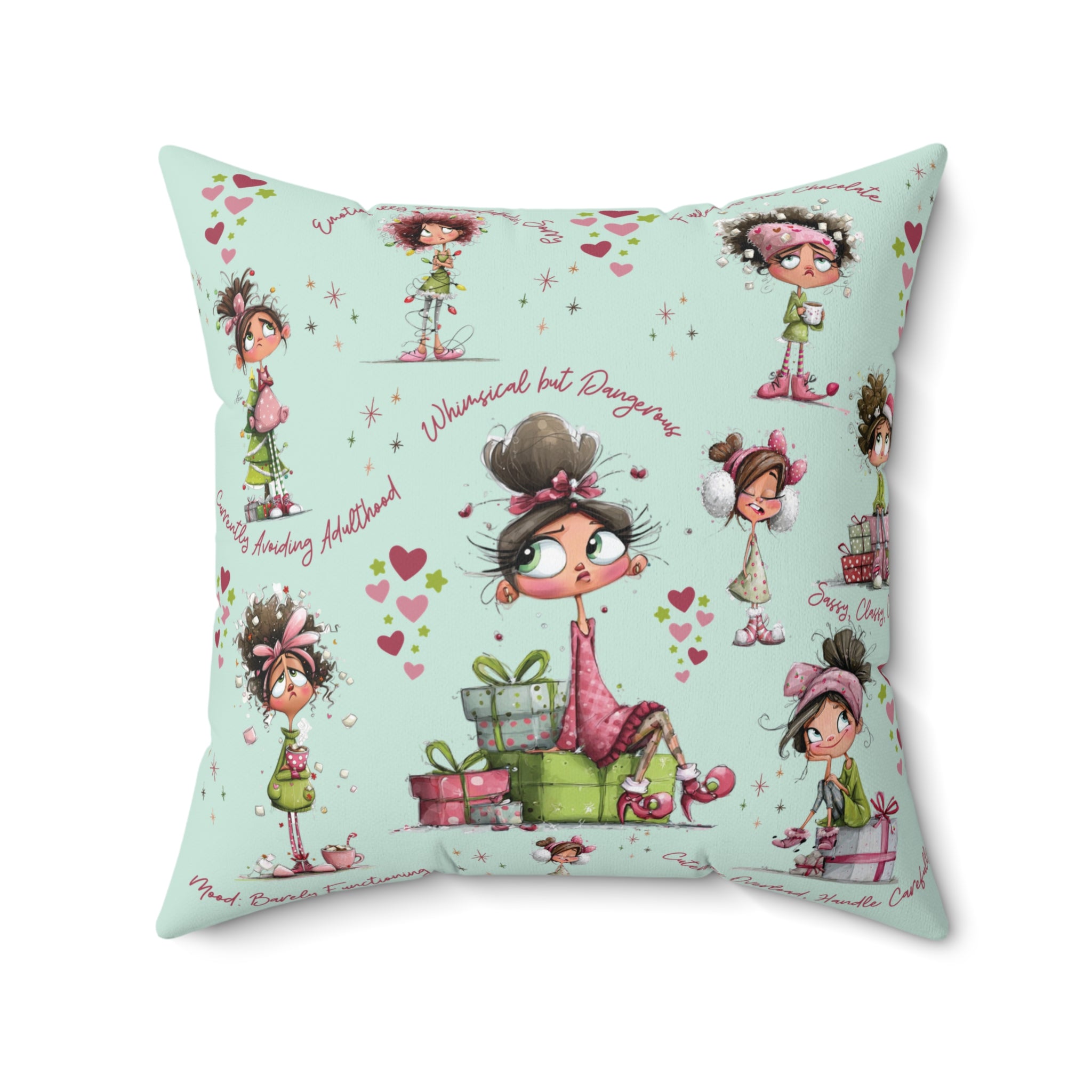 Square Pillow Too Cozy to Care Whimsical Minky Blanket for Cozy Comfort