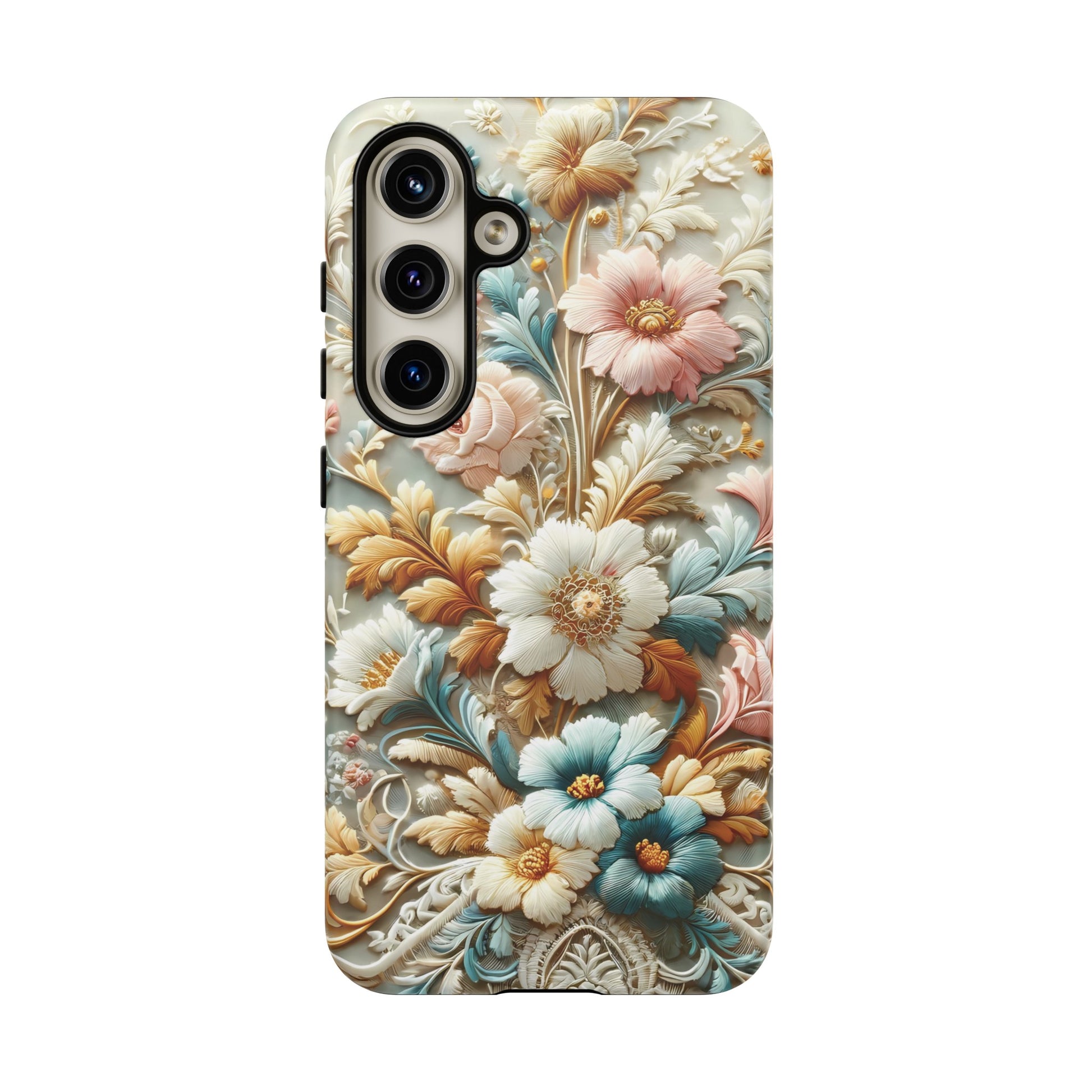 3D Elegant Faux Flowers Phone Case Stylish & Durable for iPhone Samsung Gift iPhone 15, 14, 13 Samsung Pixel Gift for Mom Accessory Gift for Her