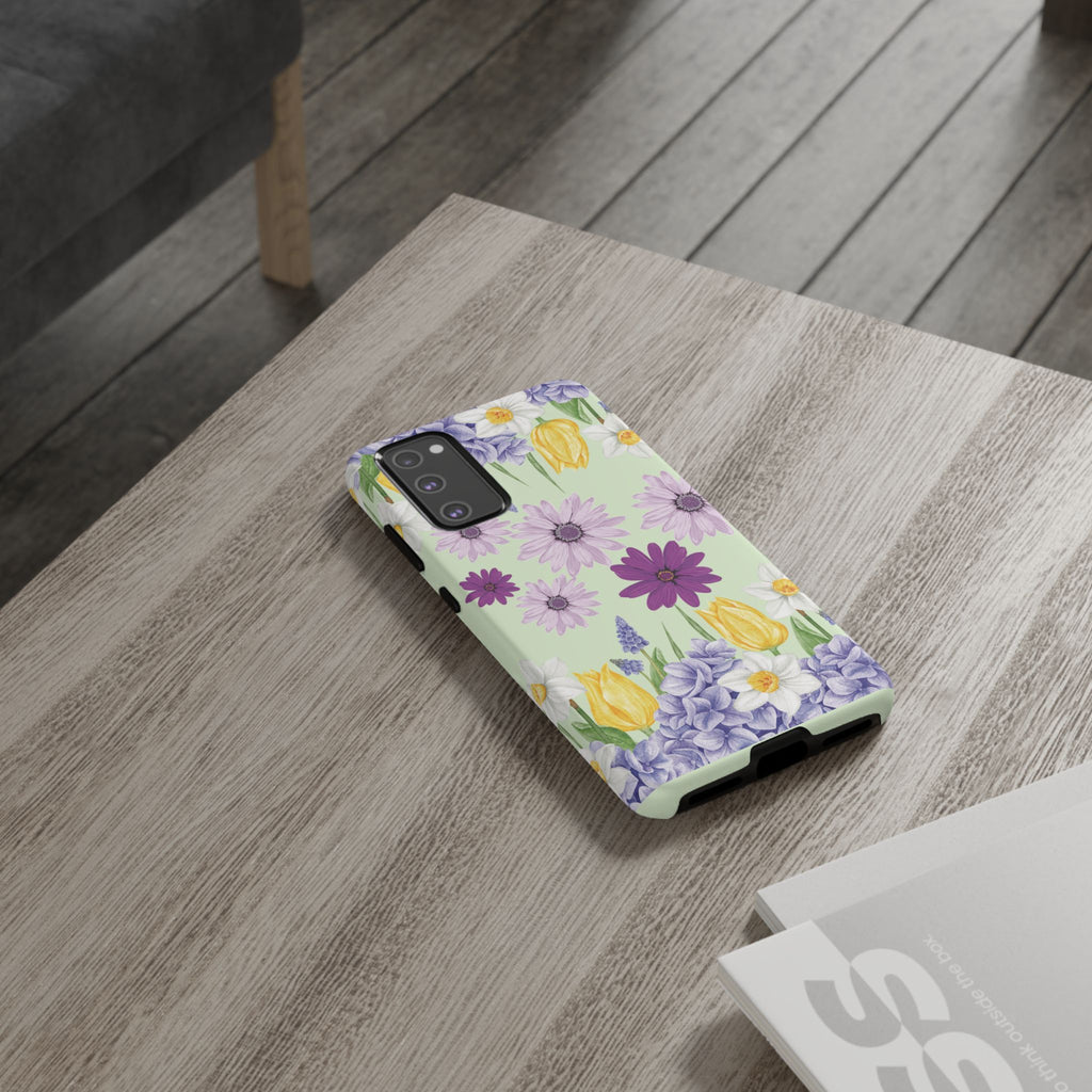 Lavender Yellow Flower Phone Case – Stylish Protective Cover for iPhone & Samsung, Botanical Design, Perfect Gift for Spring & Everyday Elegance