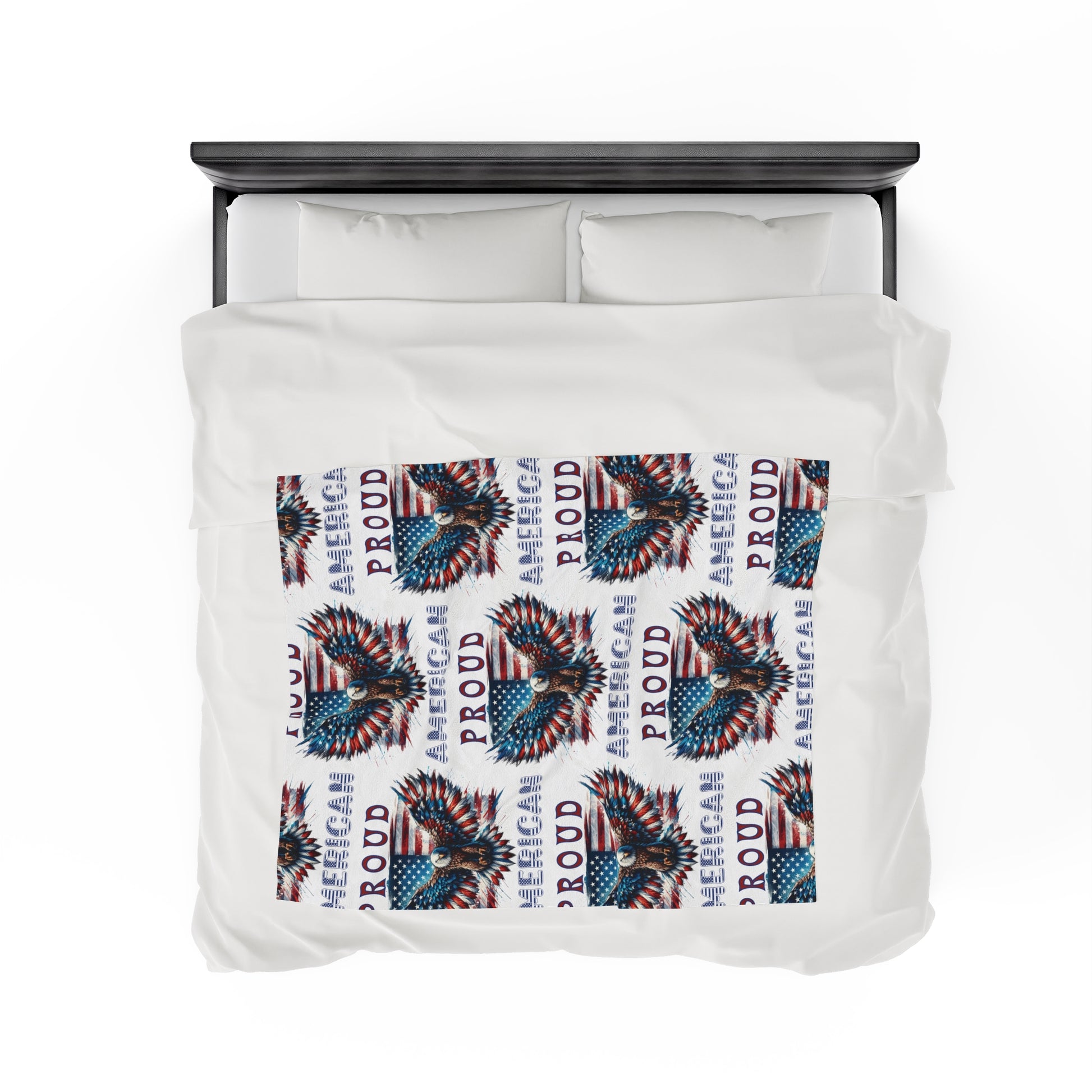 Patriotic American Flag and Eagle Velveteen Plush Blanket Cozy Up with Stunning USA Symbol! Perfect for Living Rooms, Bedrooms, and Proud Americans Housewarming, Dad's Gift for Birthday - MRSBYVALLE