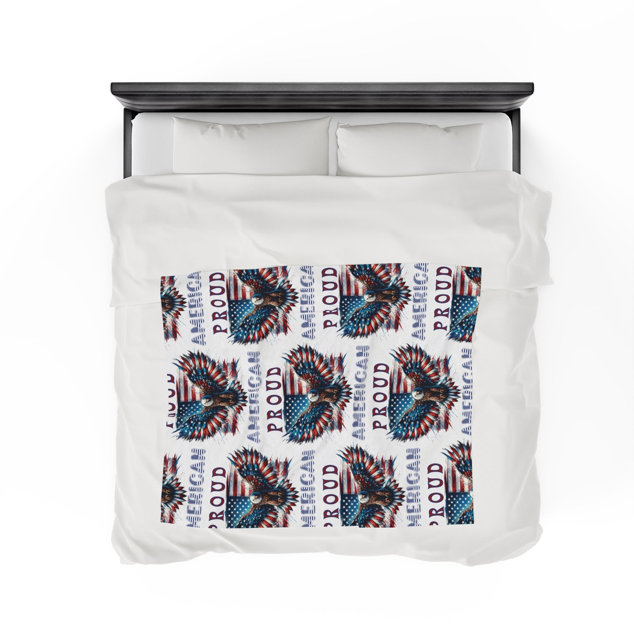 Patriotic American Flag and Eagle Velveteen Plush Blanket Cozy Up with Stunning USA Symbol! Perfect for Living Rooms, Bedrooms, and Proud Americans Housewarming, Dad's Gift for Birthday - MRSBYVALLE