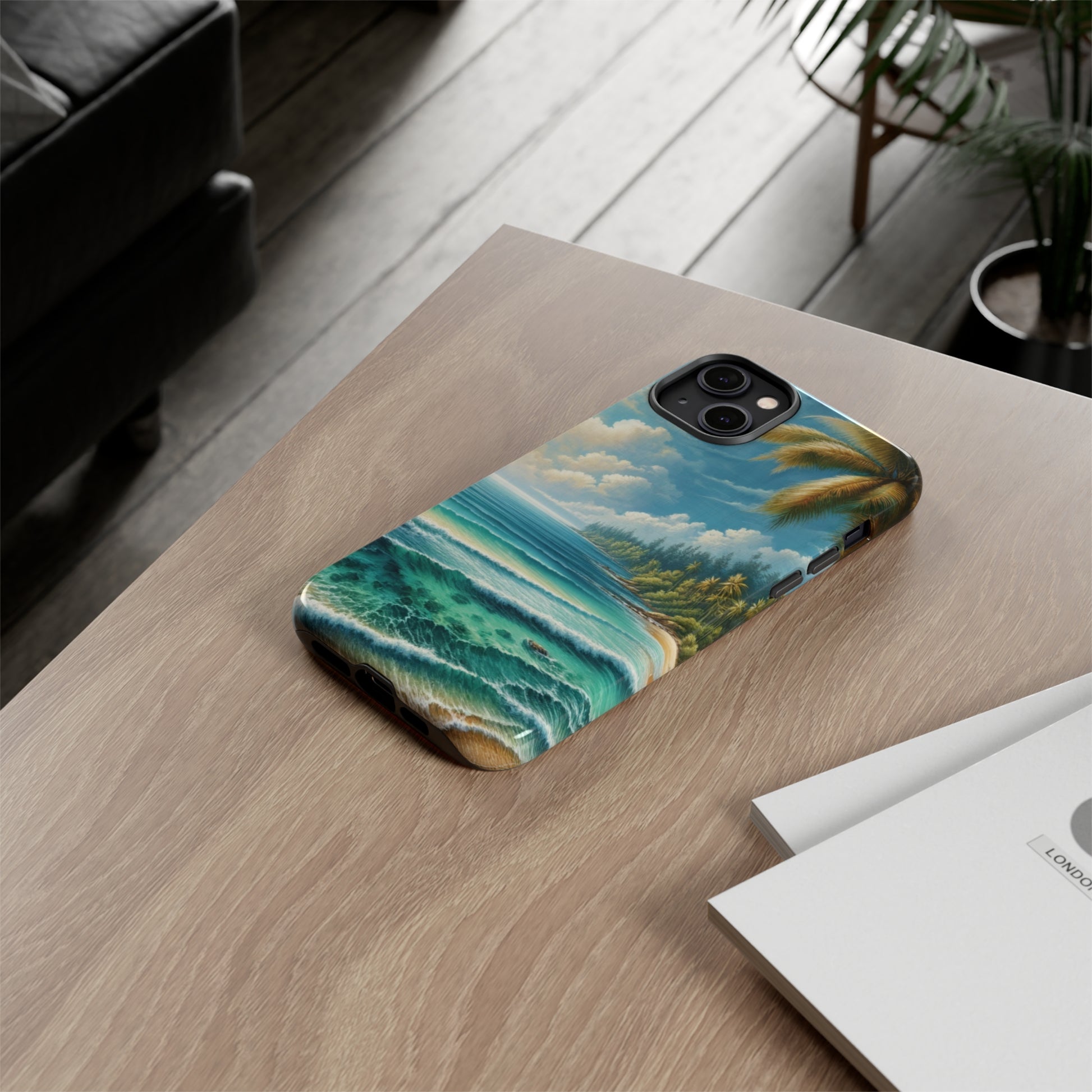 Coastal Serenity Ocean Beach View Protective Phone Case Gift for Her Phone 15, Samsung iPhone Samsung Gift for Her Case iPhone 15, Samsung iPhone Samsung Accessory Gift for Her.