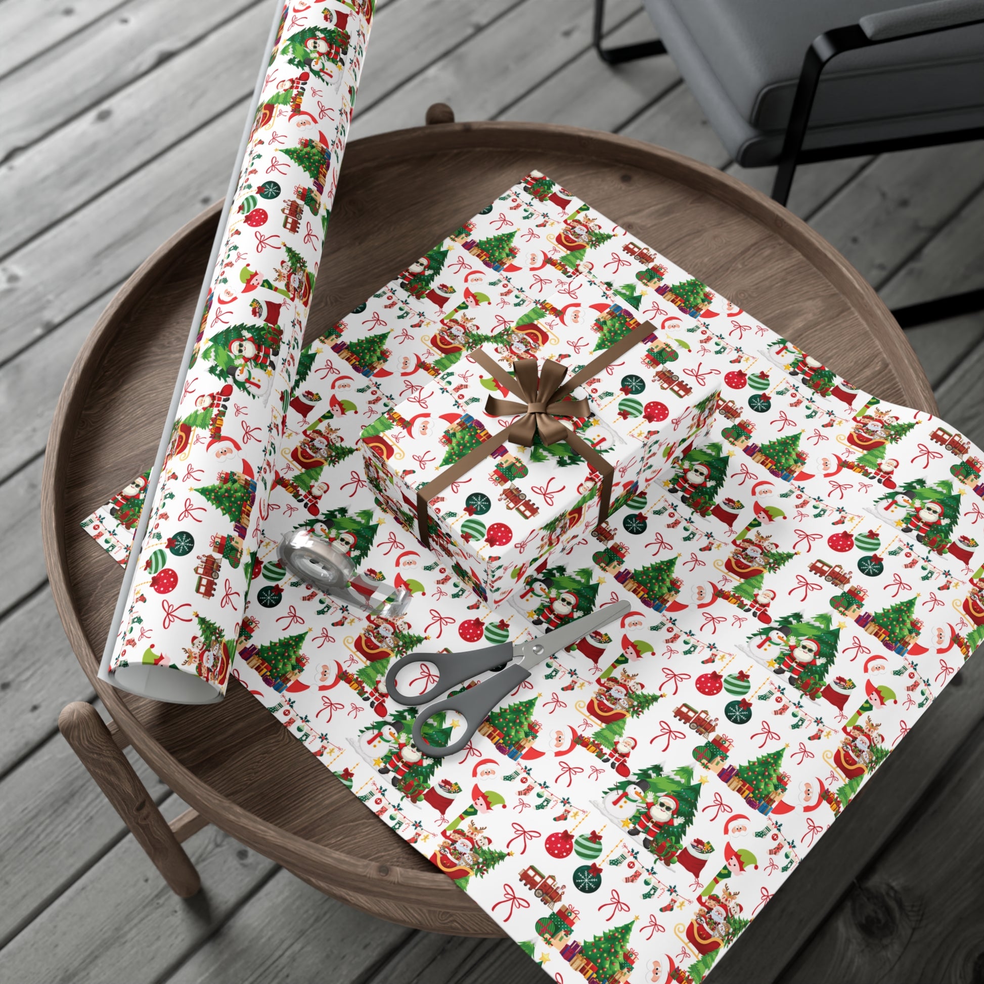 Fun Santa Christmas Theme Wrapping Paper Premium Festive Gift Wrap Roll, Classic Holiday Design, Great for Presents, Durable, Vibrant, and Perfect for Seasonal Gifting