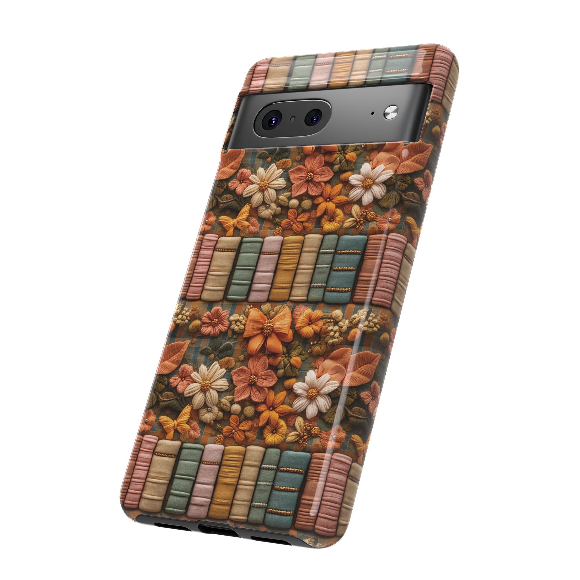 3D Illusion Boho Floral and Books Phone Case Gift for Her Phone 15, Samsung iPhone Samsung Gift for Her Case iPhone 15, Samsung iPhone Samsung Accessory Gift for Her