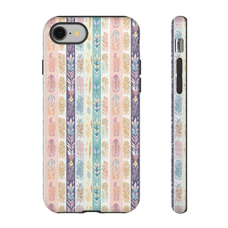 Boho Pastel Feathers Modern Watercolor Abstract Phone Case Compatible with iPhone, Samsung & More - Stylish, Durable Protection with Vibrant Artistic Design Perfect Gift for Her