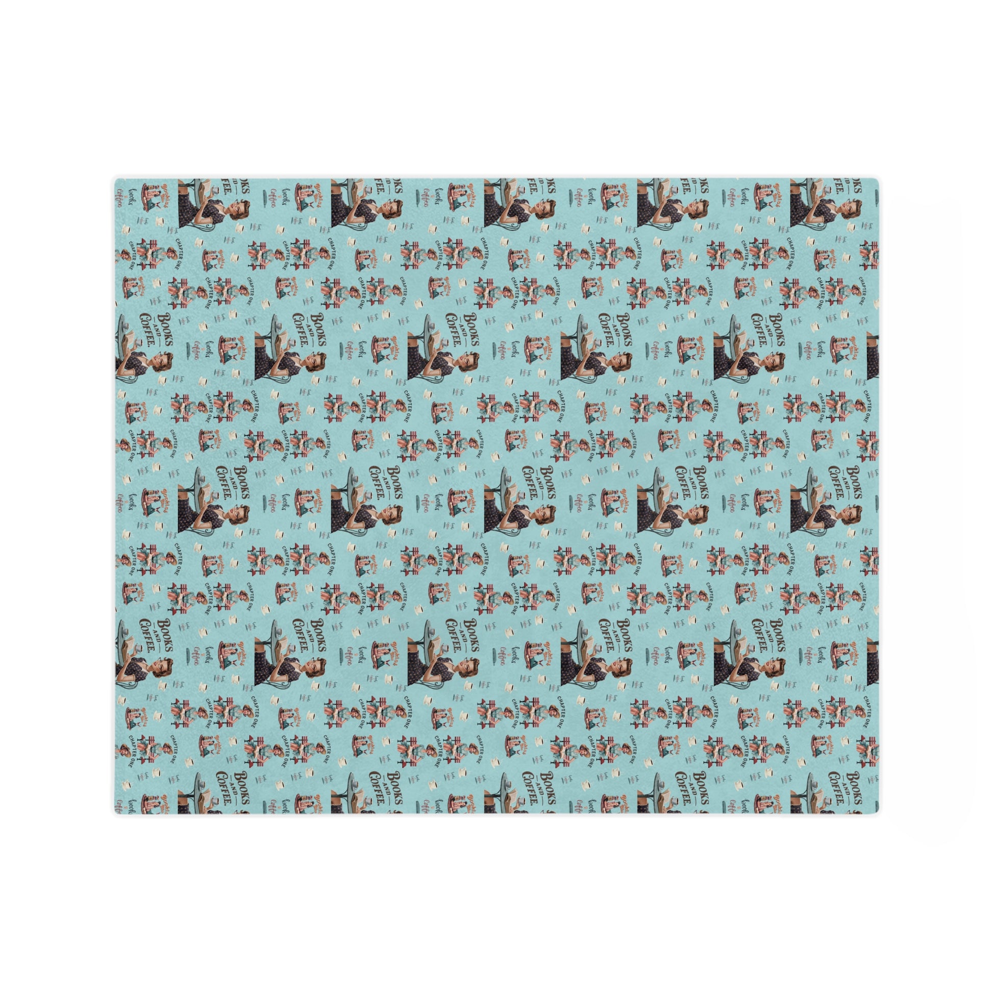 Books and Coffee Retro 50s Minky Blanket Throw Ultra-Soft Minky Blanket Cozy Comfort Blanket Elegant Home Decor Plush Microfiber for Maximum Comfort Blanket, Perfect for Snuggling Decor, Cozy All-Season Warmth, Housewarming Gift Throw - MRSBYVALLE