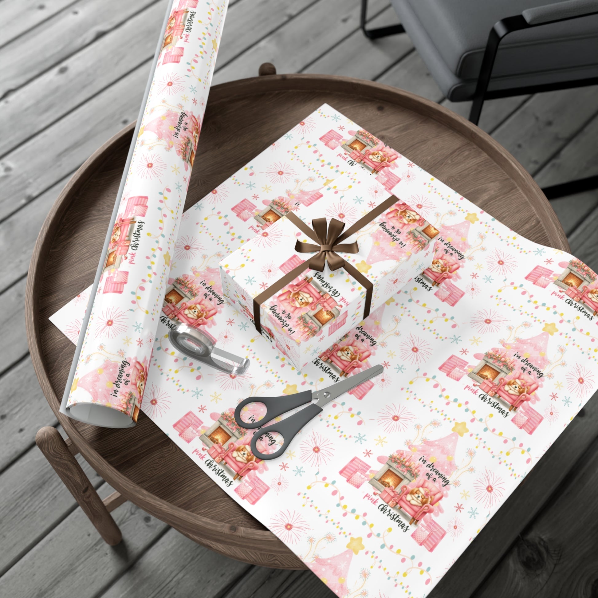 Pink Christmas Pink Gift Wrap Holiday Edition Perfect for Celebrate the Festive Charm in This Limited Christmas Collection Premium Quality - MRSBYVALLE