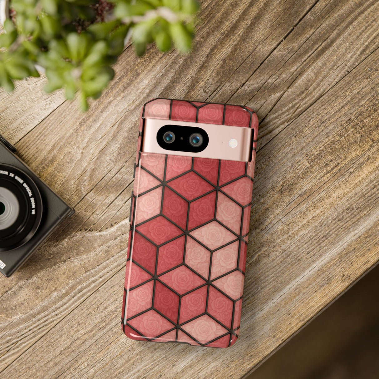Geometric Stained Glass Illusion Phone Case Colorful Abstract Art, Aesthetic Protective Cover for iPhone, Samsung & Google, Unique Gift Idea Mom
