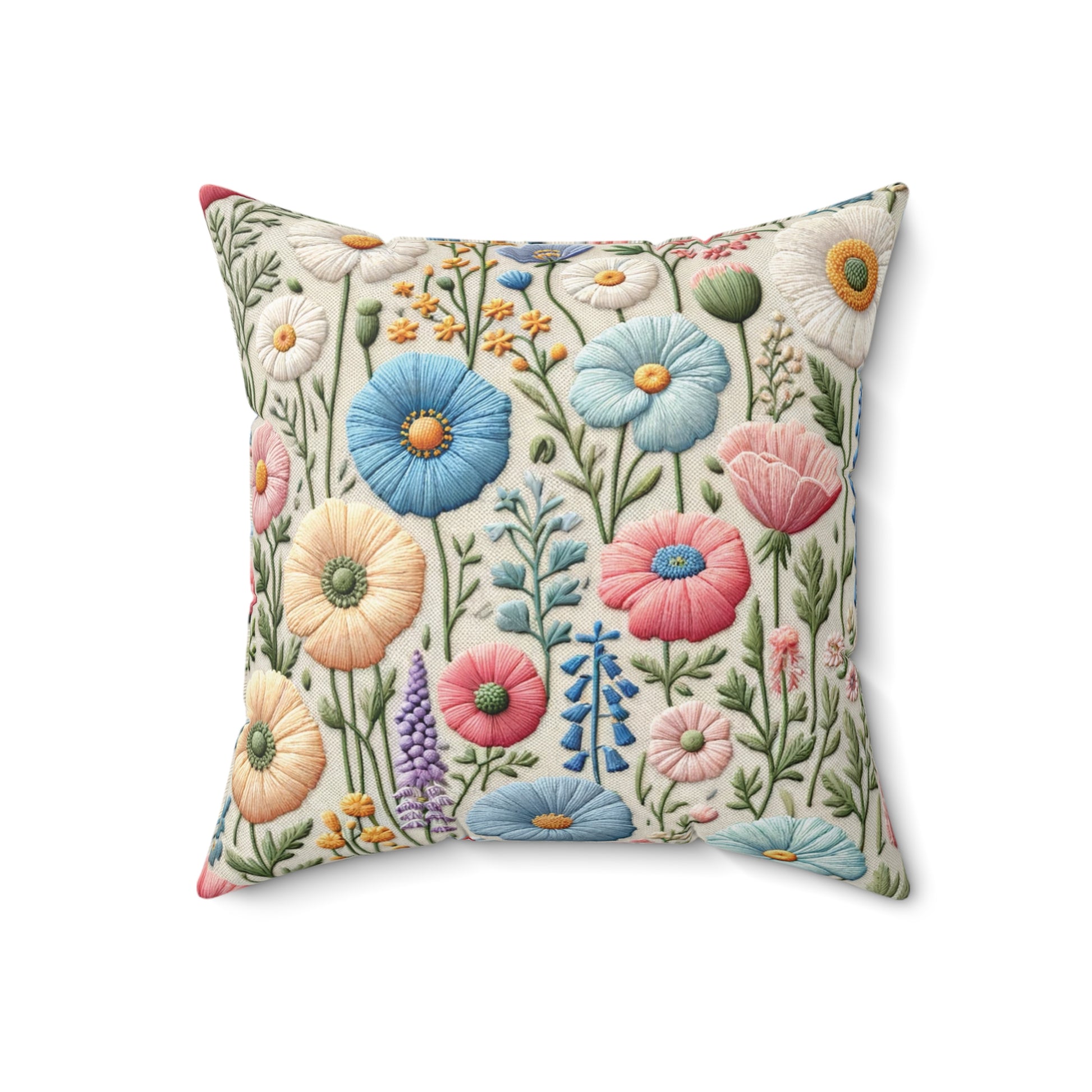 Boho Pastel Wildflowers Decorative Pillow Home Accents Mother's Day Gift Luxurious Home Living Room Comfort for Bedroom or Housewarming Gift New House, Bridal Shower Gift.