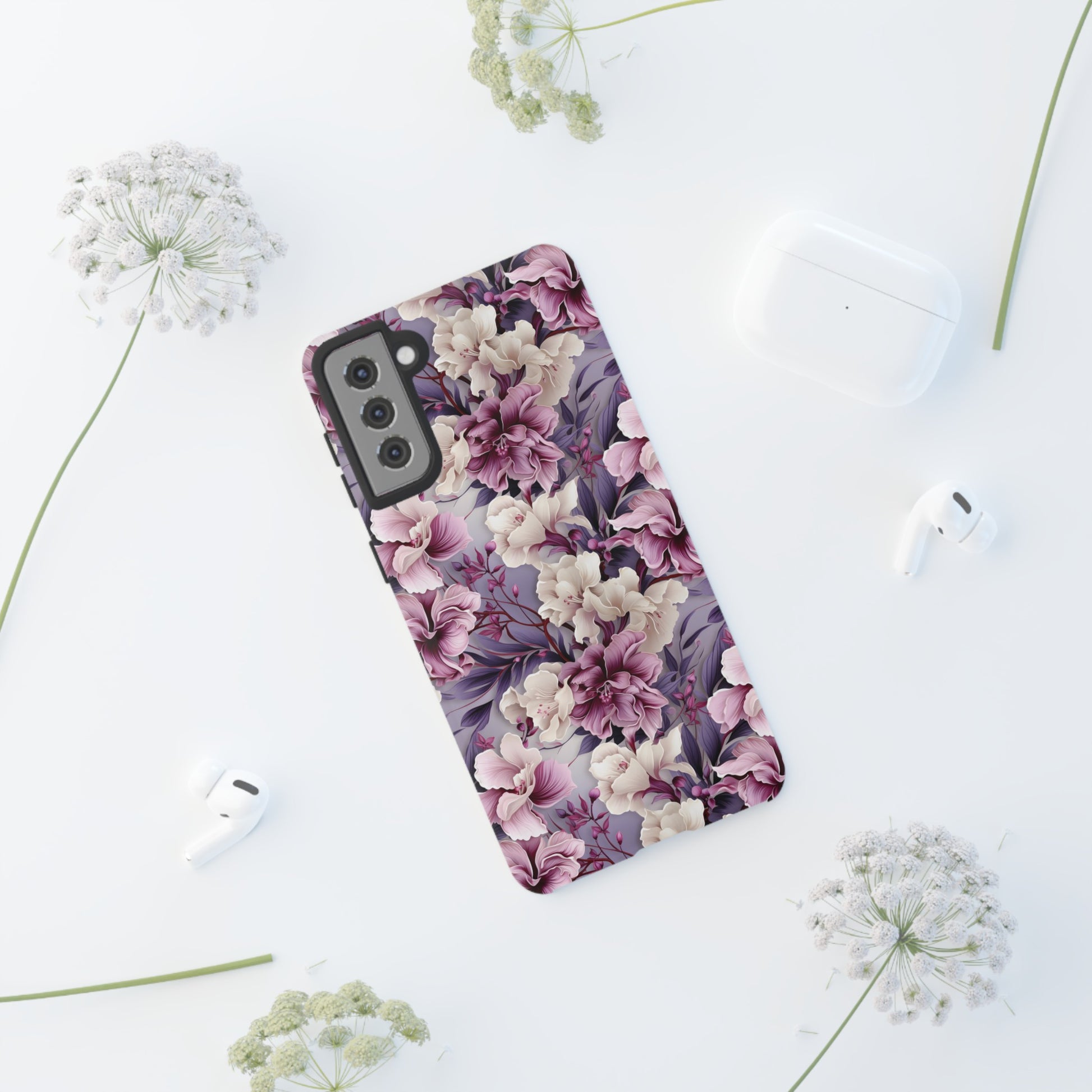 Lavender Flowers Protective Phone Case Gift for Her Phone 15, Samsung iPhone Samsung Gift for Her Case iPhone 15, Samsung
