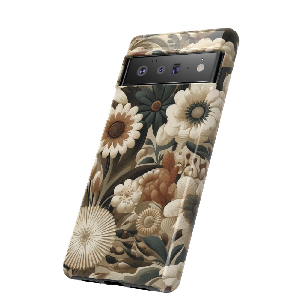 Mid-century Modern Floral Phone Case Durable for iPhone Samsung Gift iPhone 15, 14, 13 Samsung Pixel Gift for Mom Accessory Gift for Her