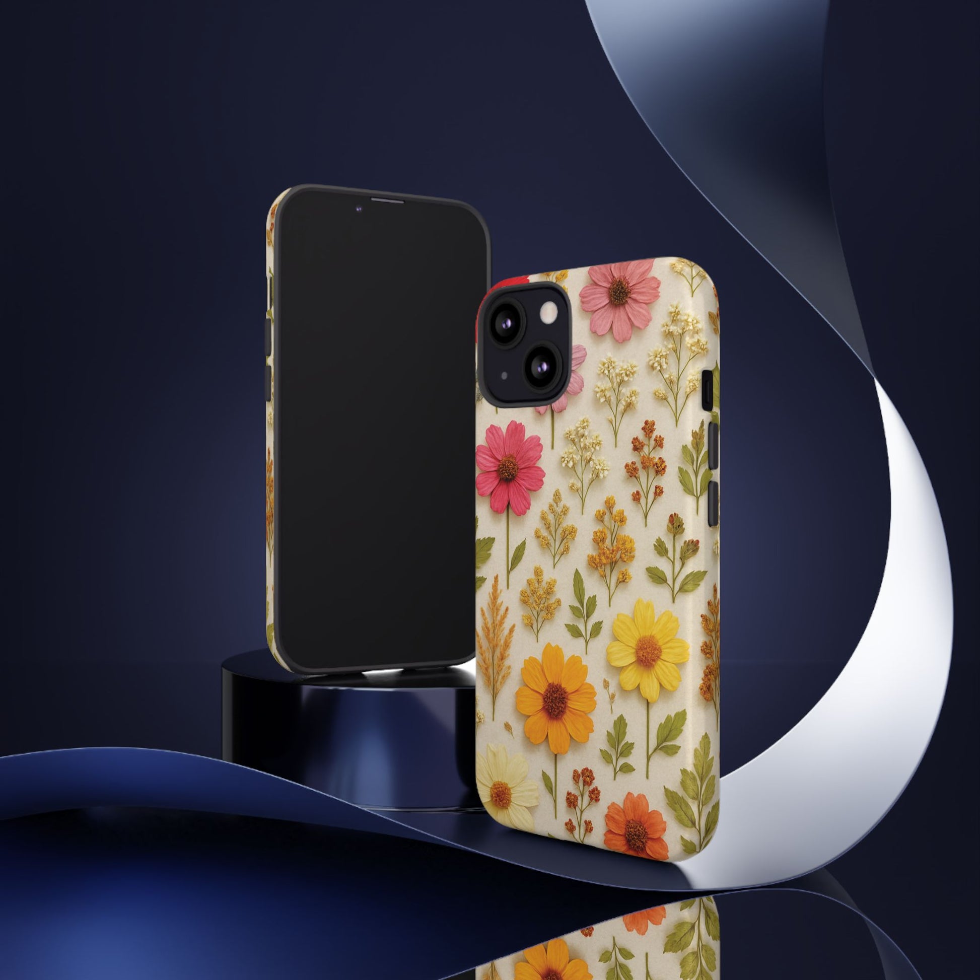 Dried Flowers Illusion Phone Case – Realistic Botanical Aesthetic, Colorful Pressed Floral Art, Trendy Nature-Inspired Protective Cover  iPhone & Samsung Models