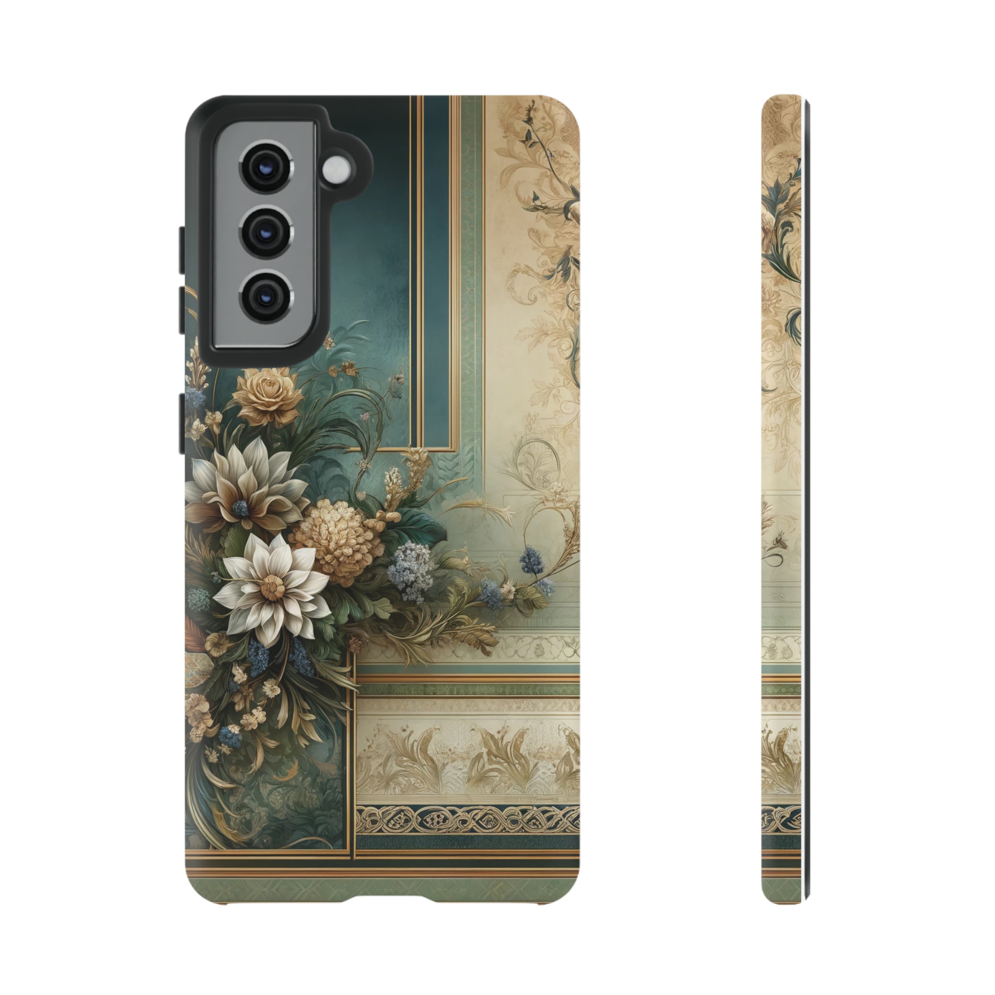 Victorian Floral Boho Luxury Phone Tough Case Floral Elegant Durable Stylish for Modern Devices iPhone 15, Samsung iPhone Samsung Accessory Gift for Her.