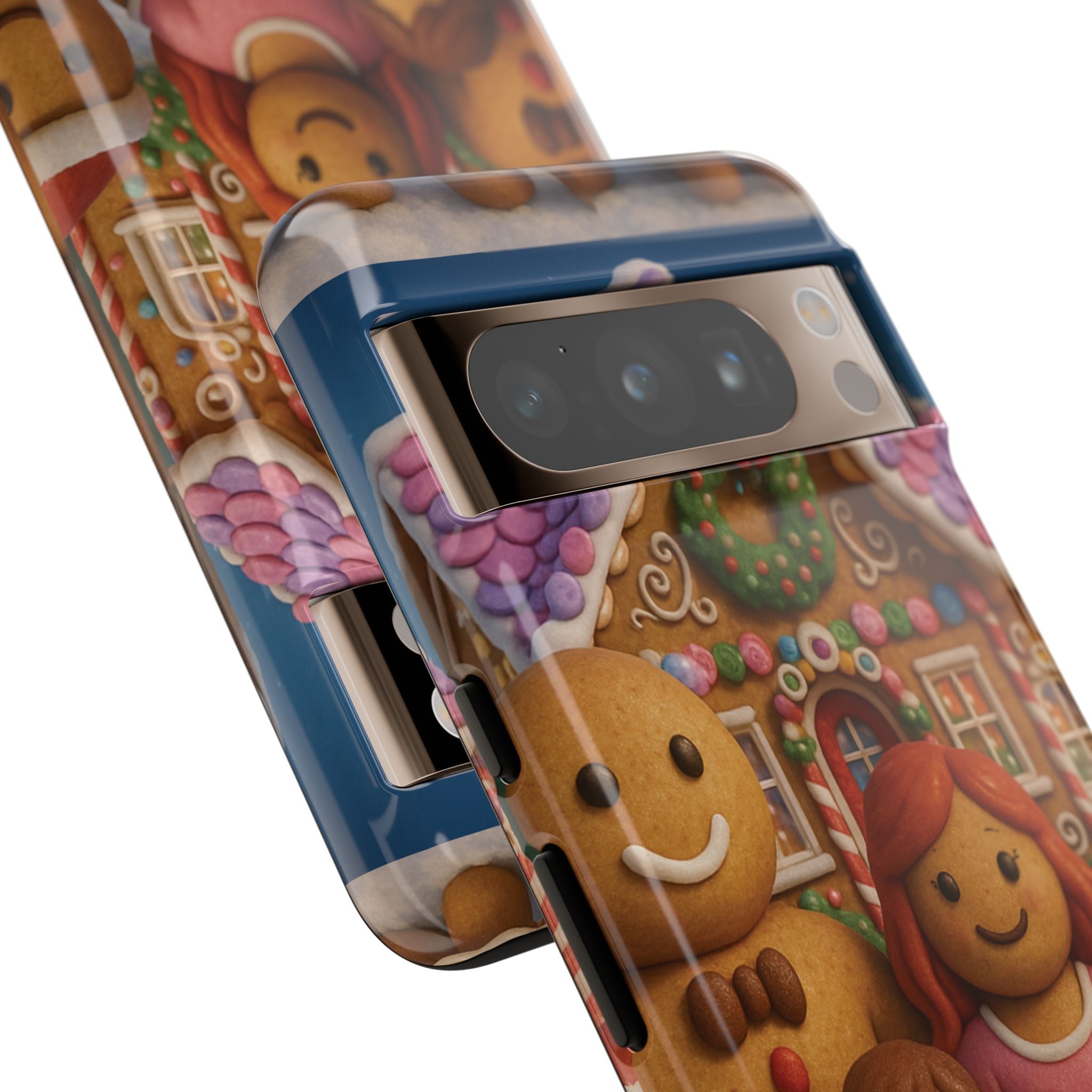 Coque de téléphone esthétique Famille en Pain d'Épices – Design d'inspiration vintage sur le thème de Noël – Étui stylé pour modèles iPhone et Samsung Galaxy