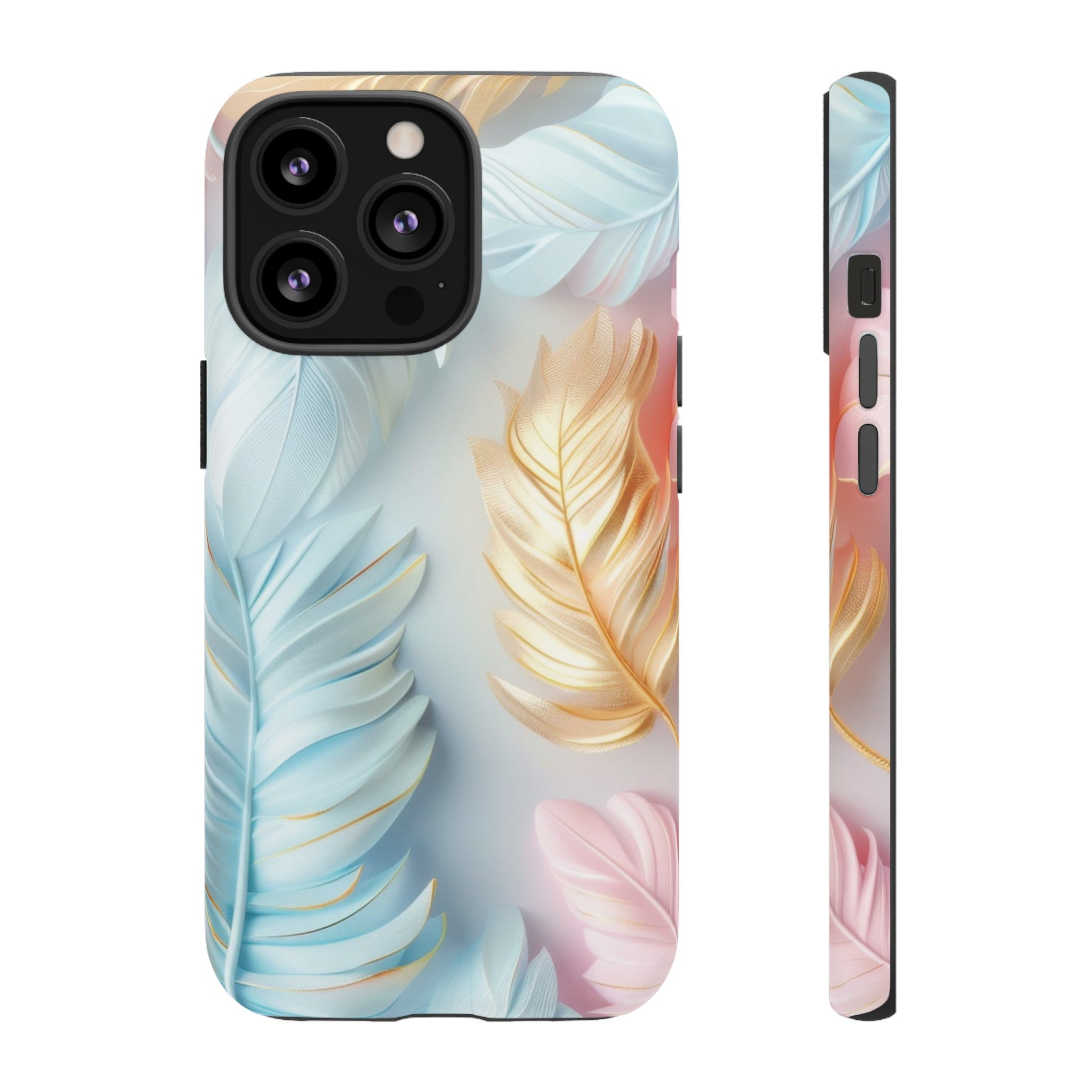 Pastel Feathers Protective Phone Case Gift for Her Phone 15, Samsung iPhone Samsung Gift for Her Case iPhone 15, Samsung iPhone Samsung Accessory Gift for Her