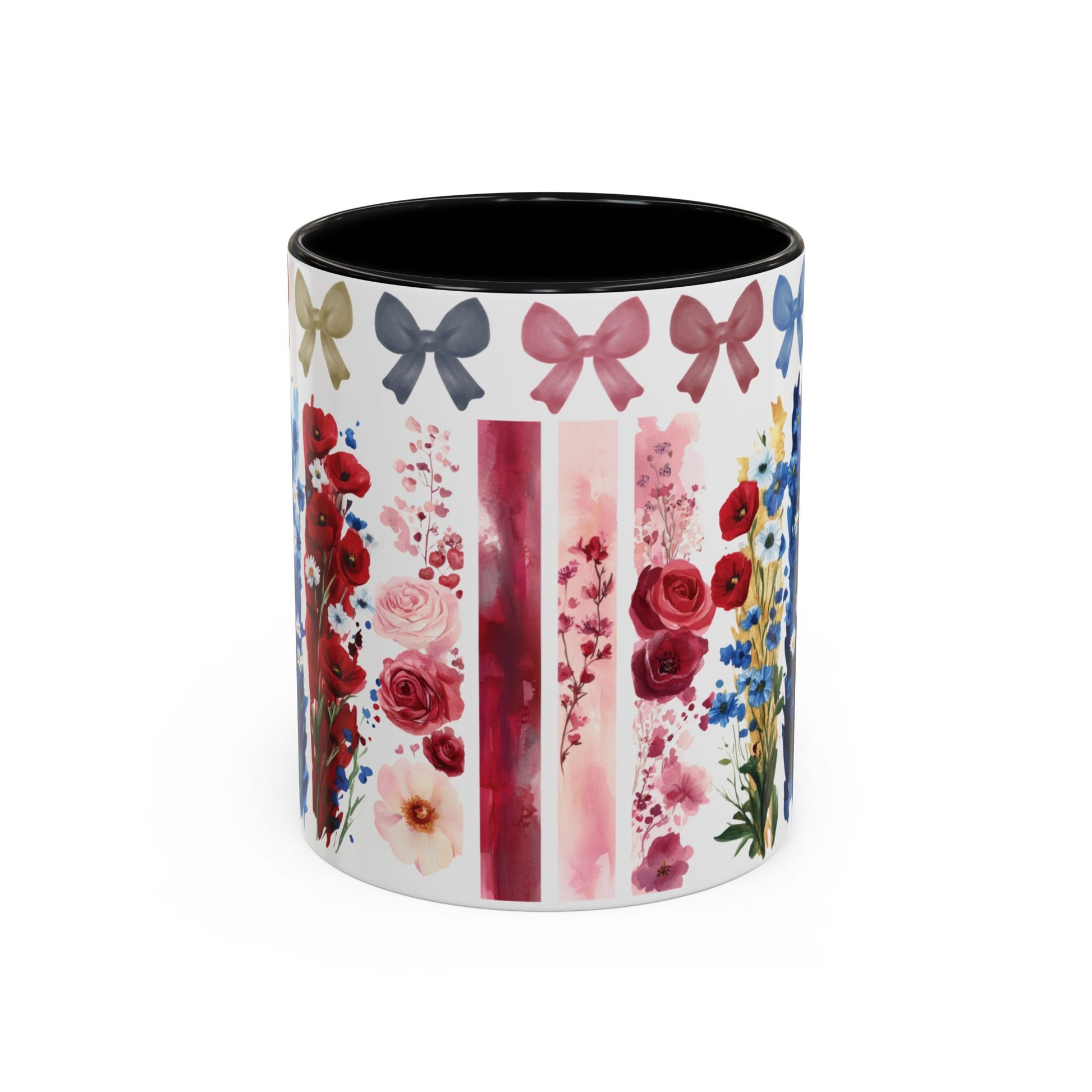 Brushstroke floral With Bows| Christian Mug with Bible Verse | Inspirational Gift for Christians | 11oz and 15oz Ceramic Coffee Mug Cozy Spring Mornings