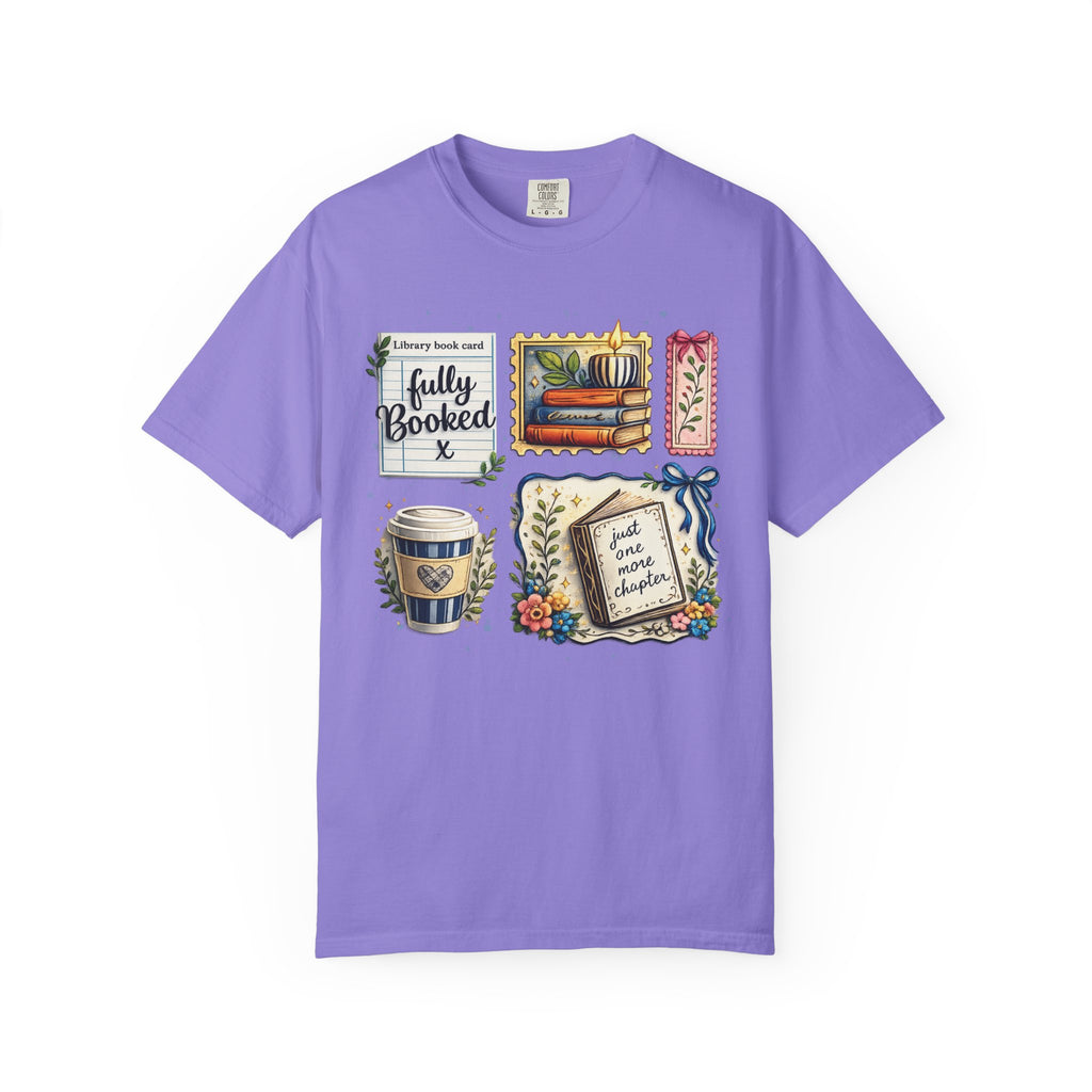T-shirt Comfort Colors "Just One More Chapter & Coffee" – Confortable pour les amoureux des livres