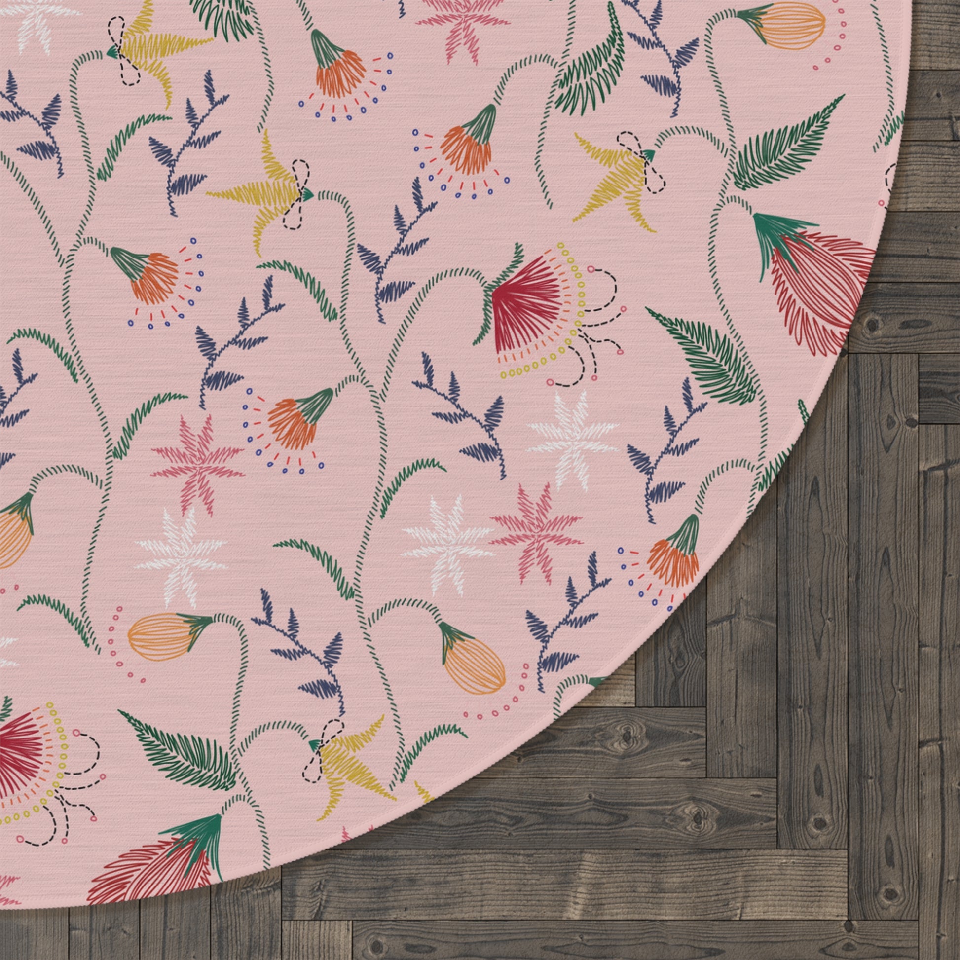 Chic Bohemian Wildflower Garden Round Rug Perfect for Home Decor & Living Room Aesthetics Hallways, and Home Offices Luxurious Design interior Livingroom - MRSBYVALLE