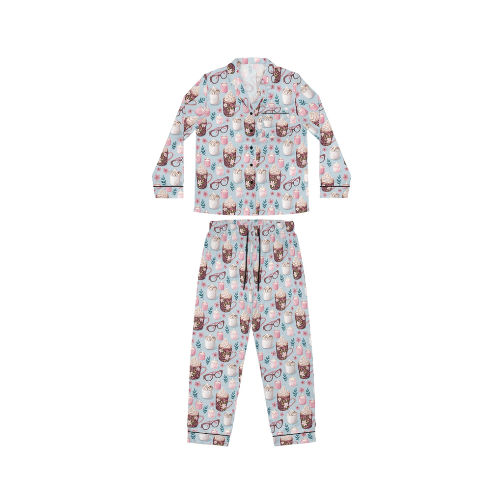 Children's pajama set with animal print on a white background