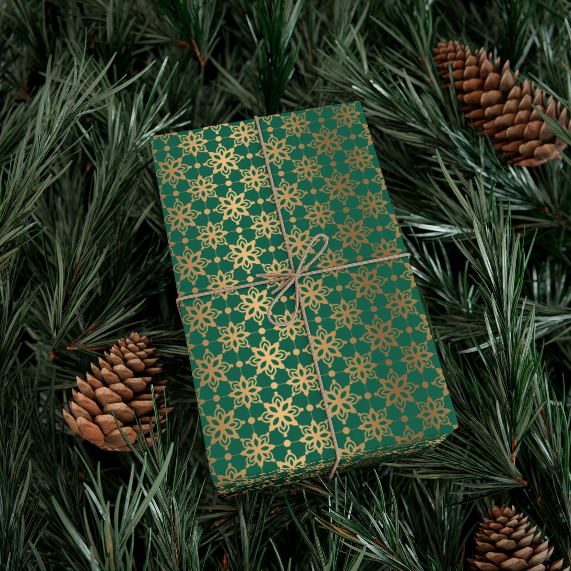 Elegant Luxuries Emerald Green Wrapping Paper with Gold Accents Perfect for Christmas Gifts, Weddings, & Special Occasions – Premium Quality Gift Wrap for Luxurious Presentation - MRSBYVALLE