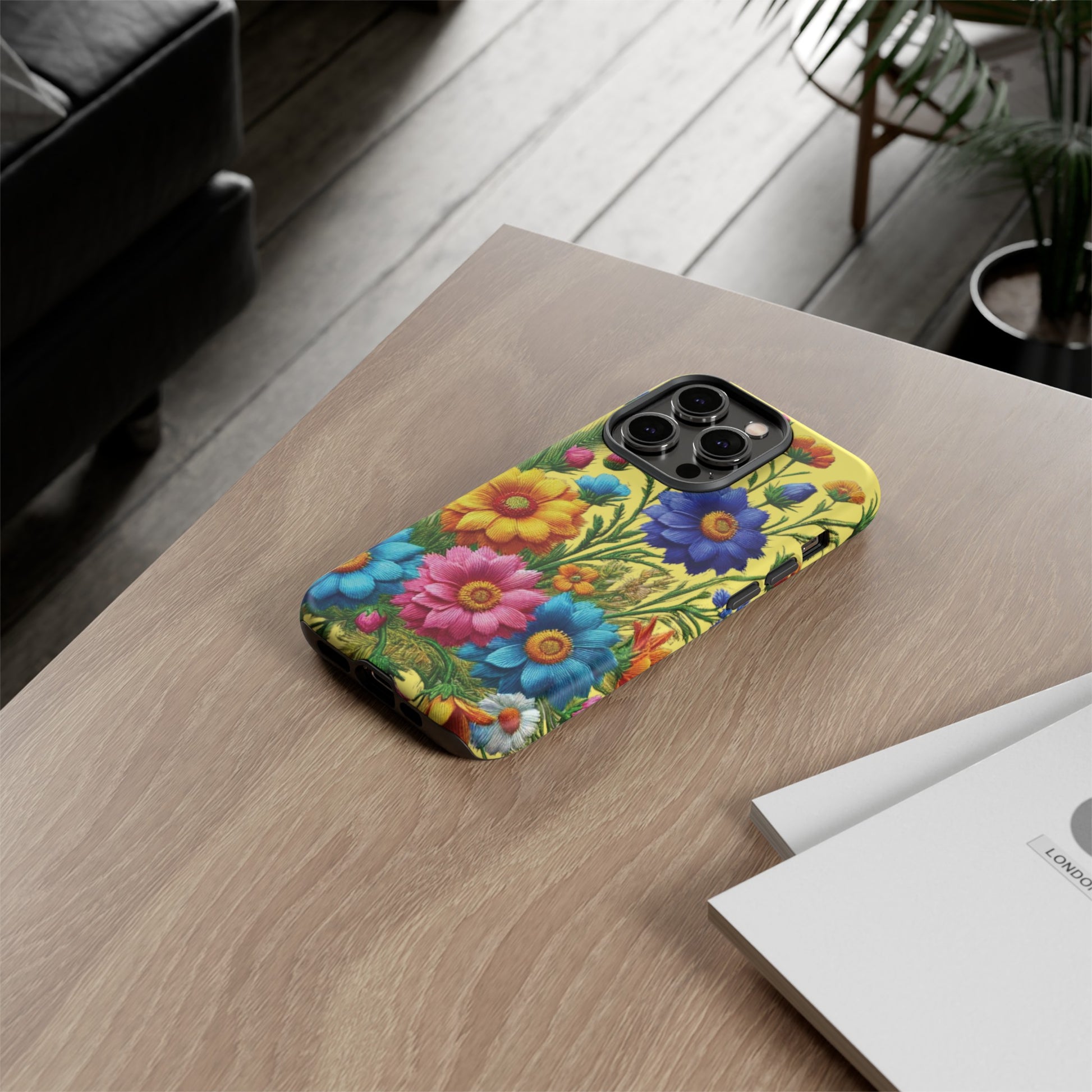 Phone Case Yellow Bright Floral Protective Phone Case Gift for Her Phone 15, Samsung iPhone Samsung  iPhone 15, Samsung iPhone Samsung Accessory Gift for Her