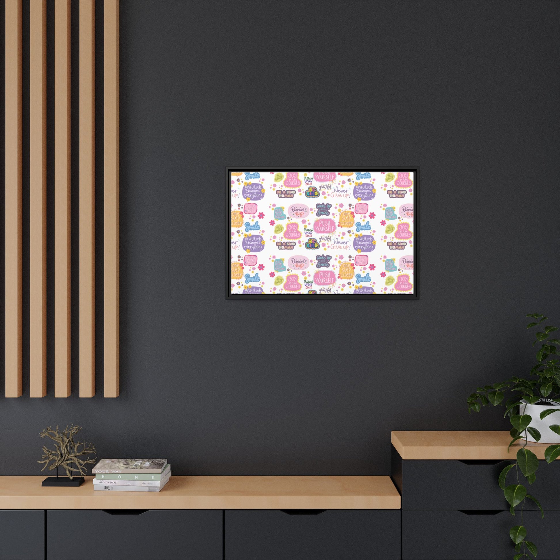 Good Vibes Only Canvas Wall Art – Ready‑to‑Hang Motivational Quote Picture, Positive Affirmation Home & Office Décor, Uplifting Gift Idea Bedroom, or Office Décor Gift for Mom