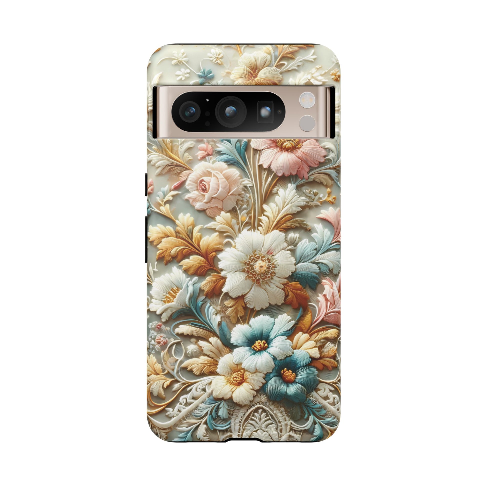 3D Elegant Faux Flowers Phone Case Stylish & Durable for iPhone Samsung Gift iPhone 15, 14, 13 Samsung Pixel Gift for Mom Accessory Gift for Her