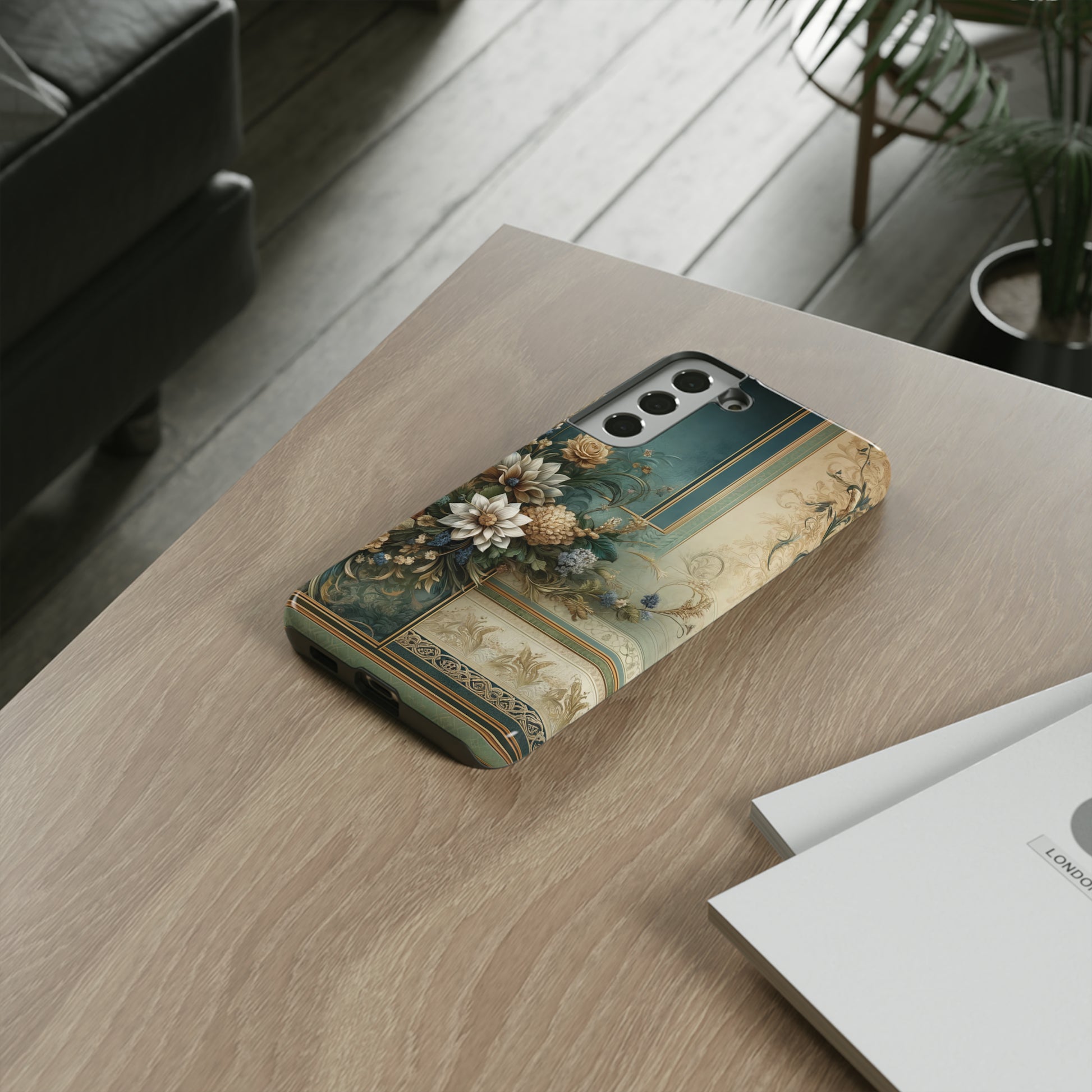Victorian Floral Boho Luxury Phone Tough Case Floral Elegant Durable Stylish for Modern Devices iPhone 15, Samsung iPhone Samsung Accessory Gift for Her.