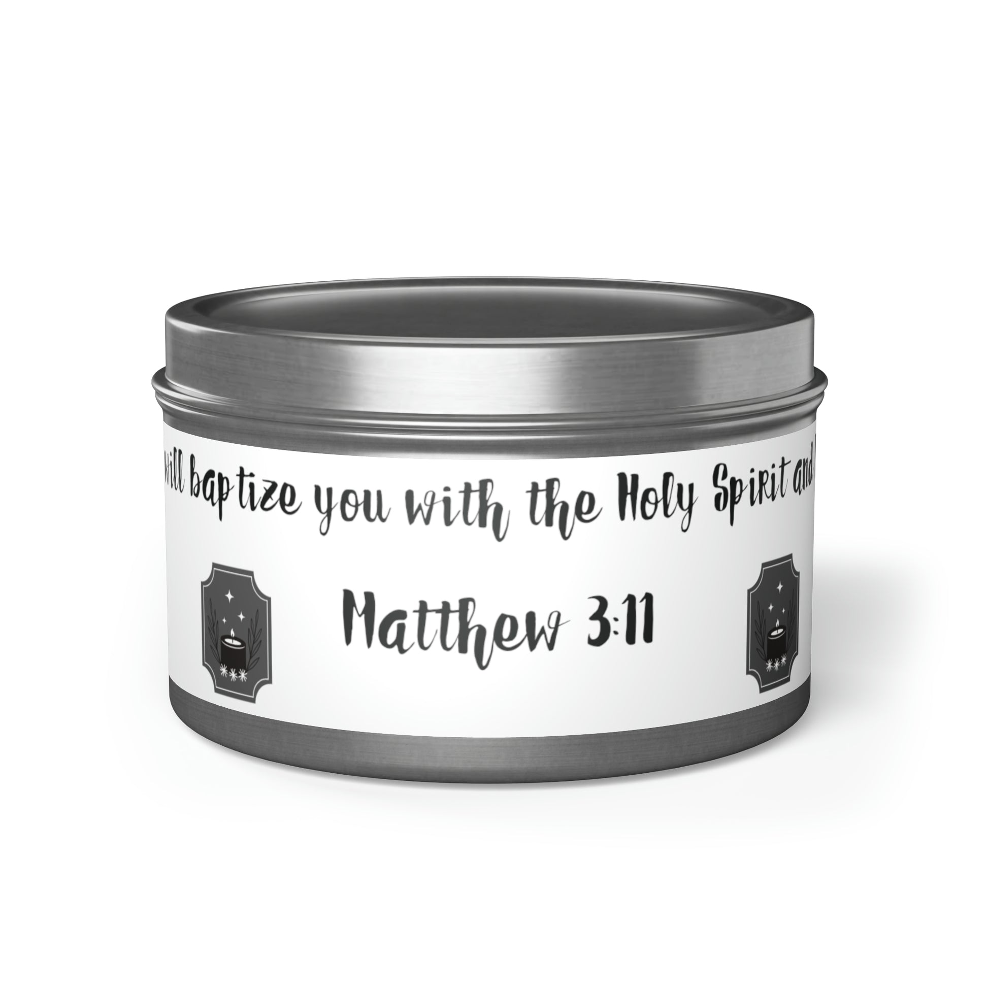 New House Sacred Light Divine Verse Tin Candles Embrace Peace with 4oz/8oz Coconut Soy Wax, Hand-Poured in USA. Lead-Free Wick, 20-40hr Burn. Evergreen, Vanilla, More Spiritual Ambiance Awaits Pure Harmony Grace..