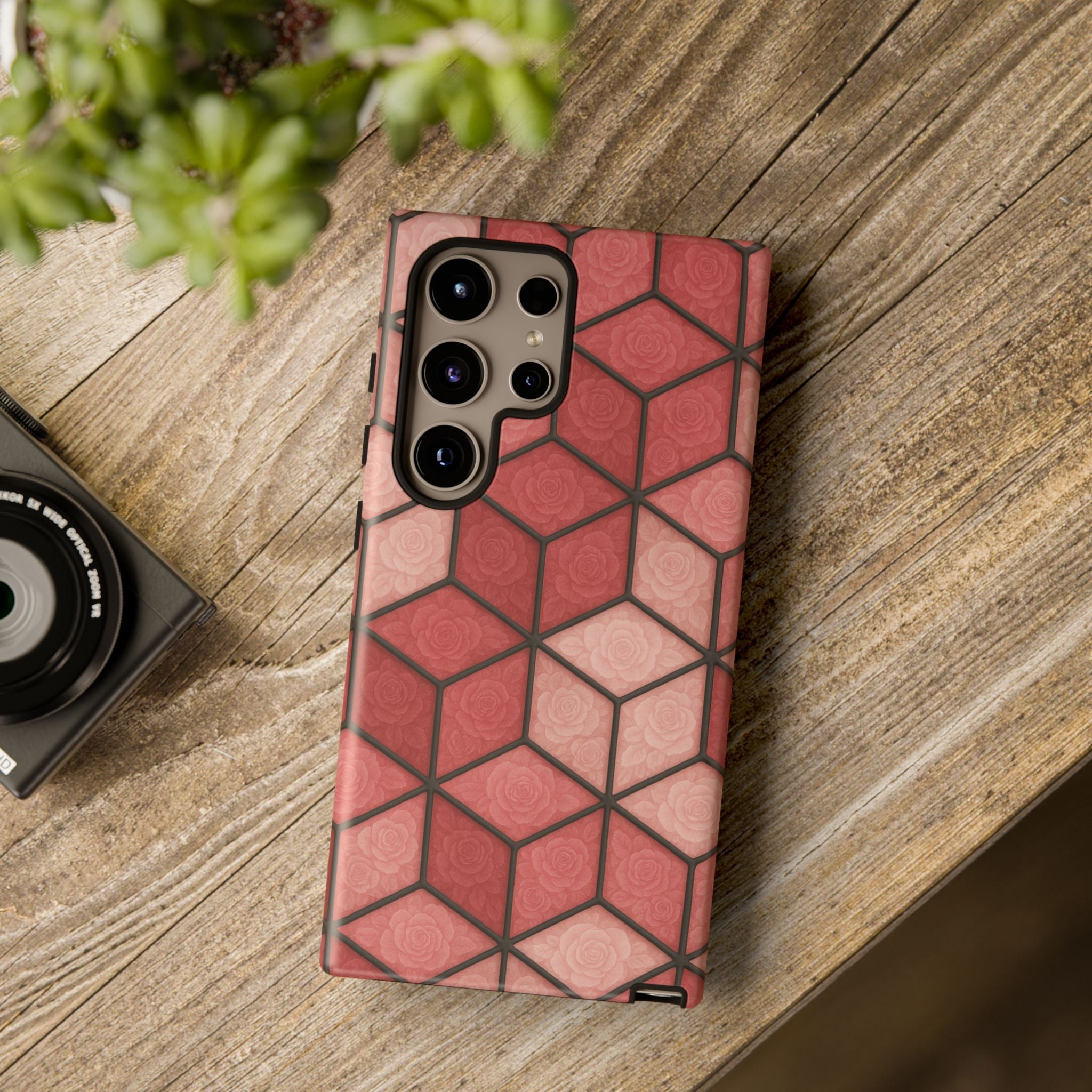 Geometric Stained Glass Illusion Phone Case Colorful Abstract Art, Aesthetic Protective Cover for iPhone, Samsung & Google, Unique Gift Idea Mom