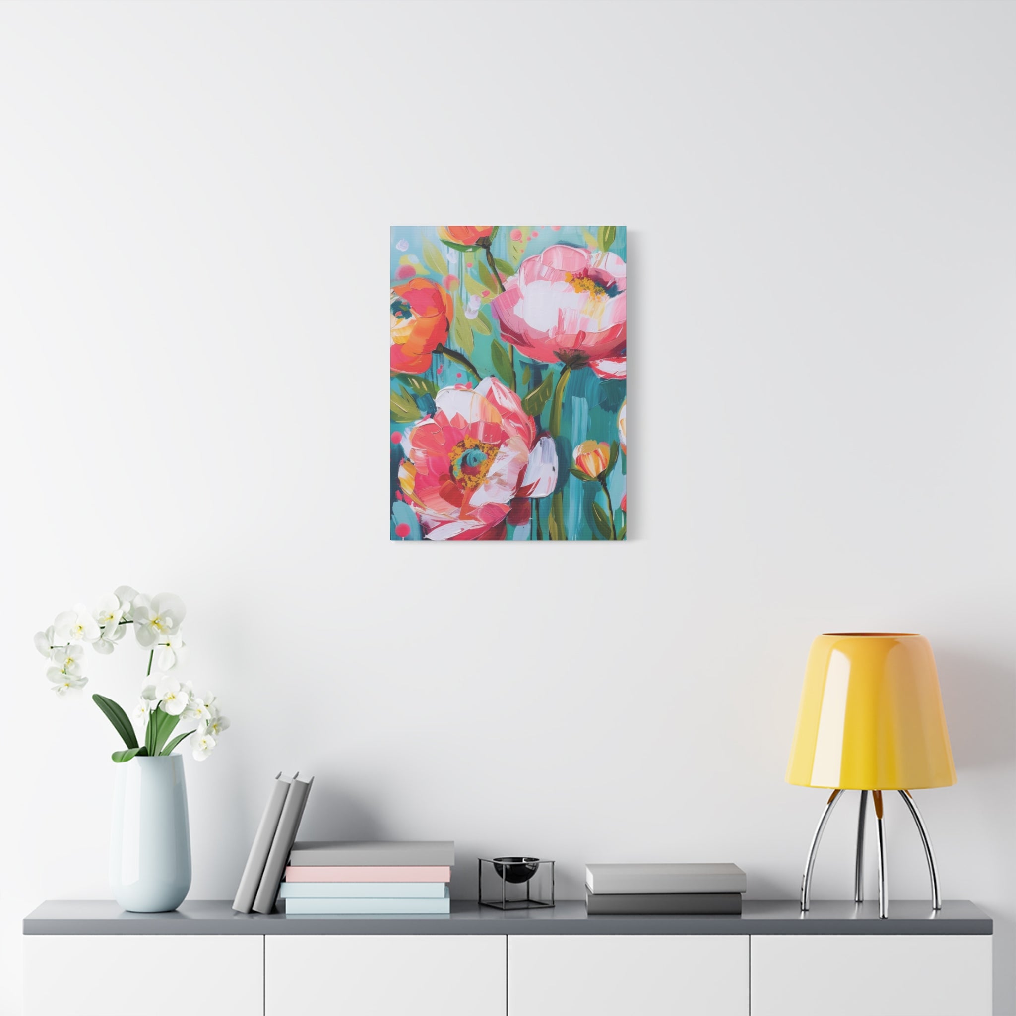 Unique Boho Floral Wall Art Matte Canvas Stretched, Vibrant Botanical Design, Perfect for Living Room, Bedroom, or Office Decor, Adds a Stylish Touch to Any Space - MRSBYVALLE