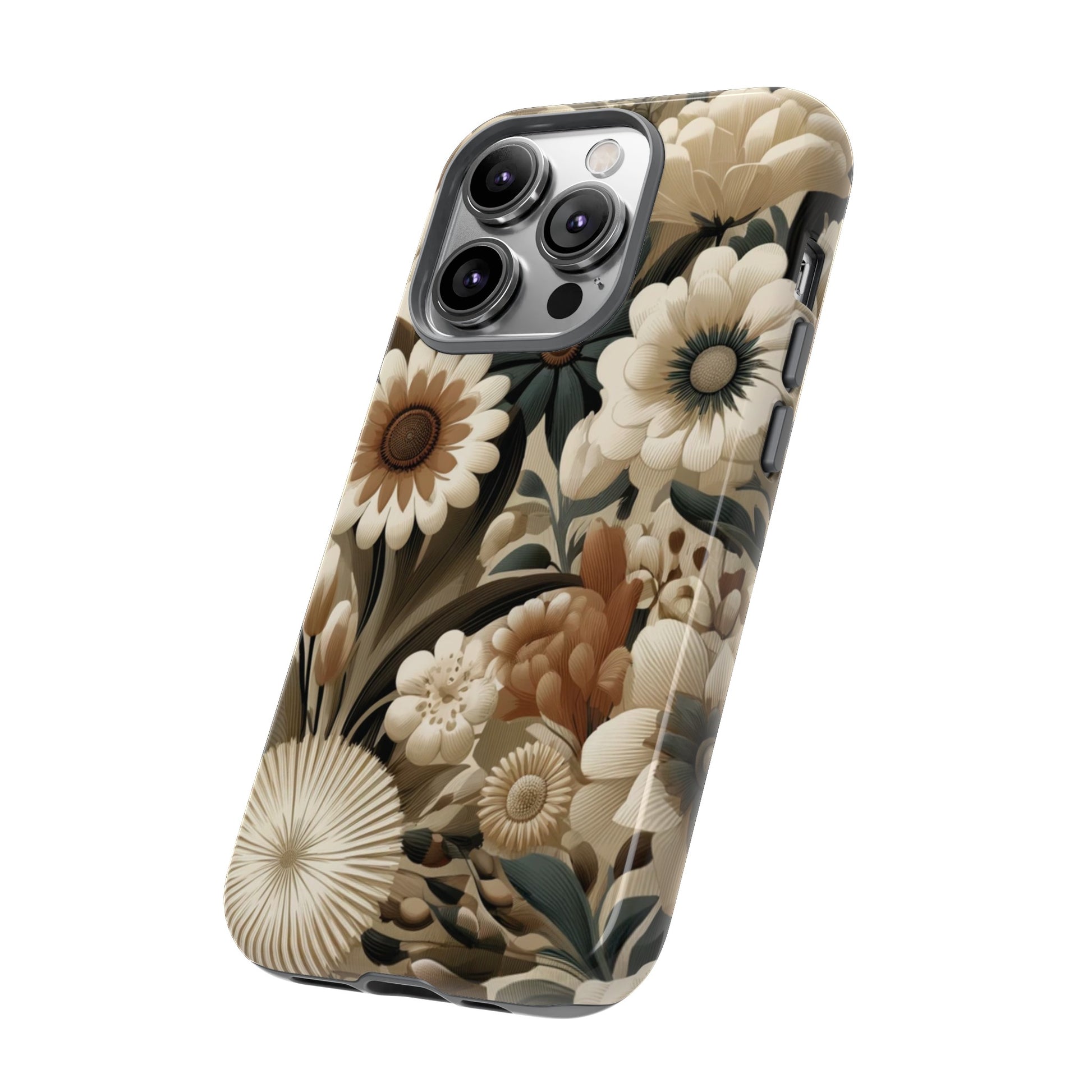 Mid-century Modern Floral Phone Case Durable for iPhone Samsung Gift iPhone 15, 14, 13 Samsung Pixel Gift for Mom Accessory Gift for Her