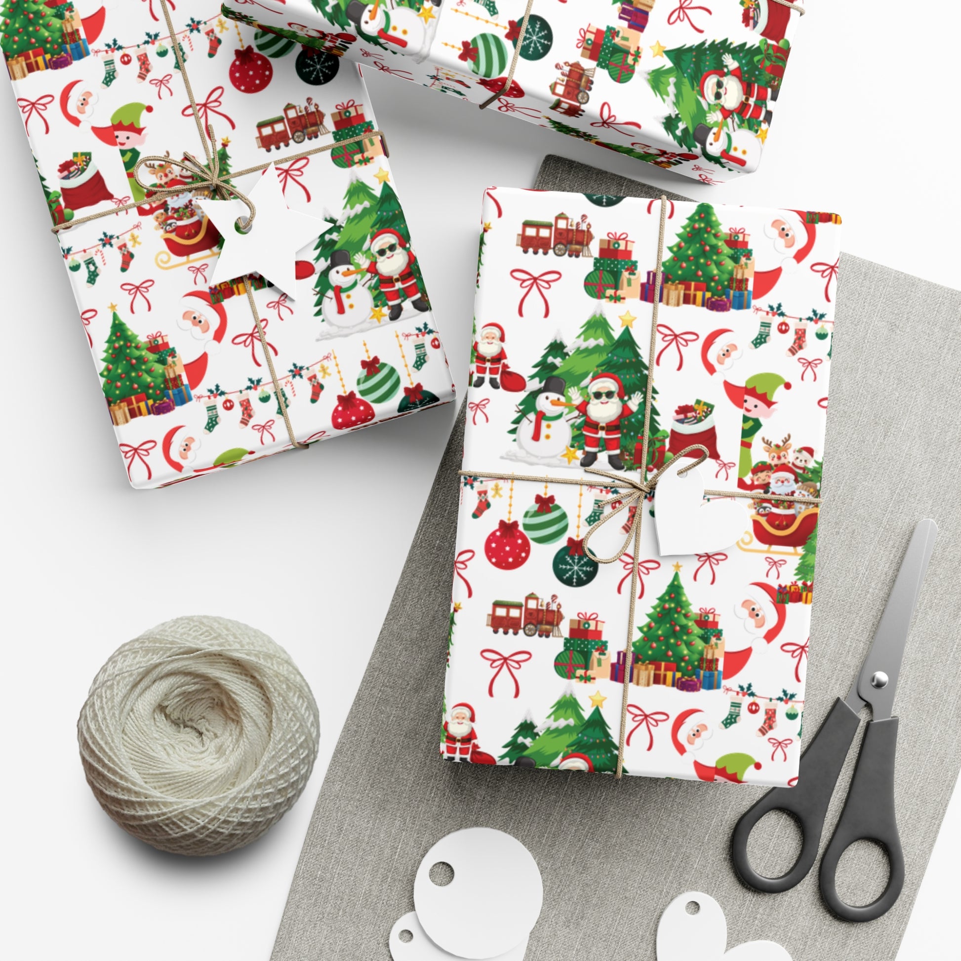 Fun Santa Christmas Theme Wrapping Paper Premium Festive Gift Wrap Roll, Classic Holiday Design, Great for Presents, Durable, Vibrant, and Perfect for Seasonal Gifting