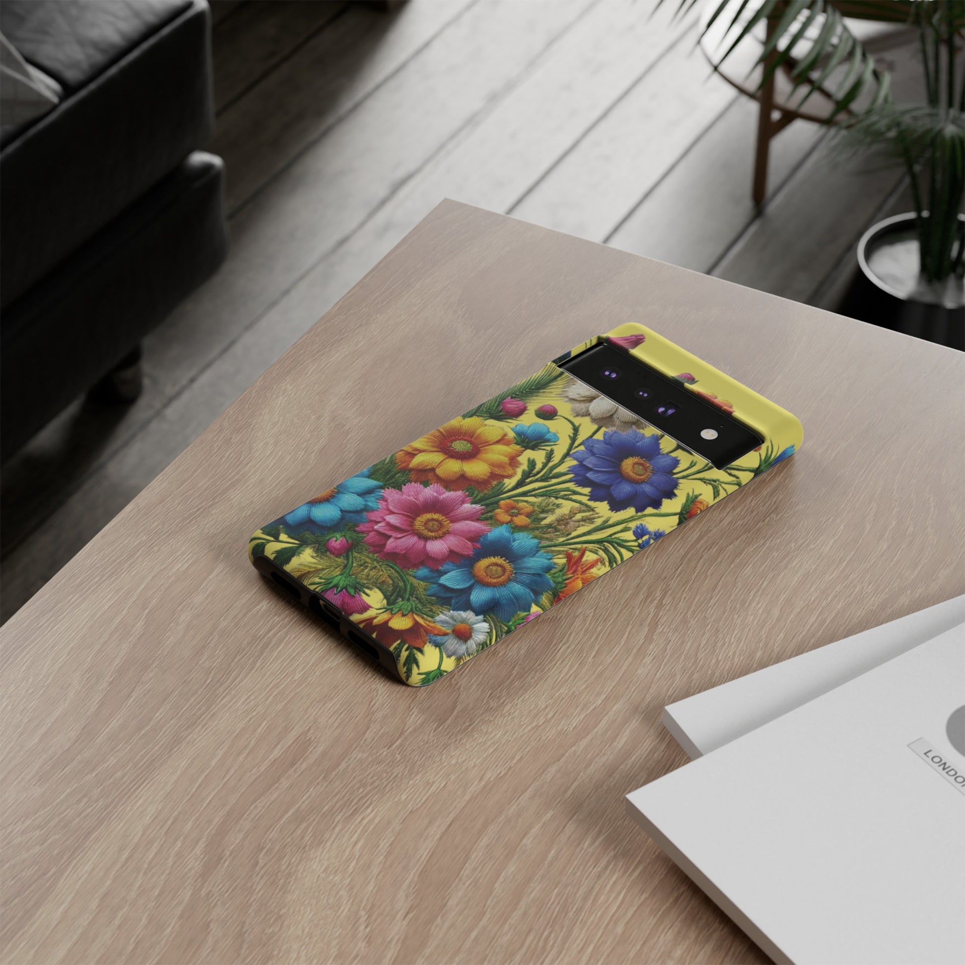 Phone Case Yellow Bright Floral Protective Phone Case Gift for Her Phone 15, Samsung iPhone Samsung  iPhone 15, Samsung iPhone Samsung Accessory Gift for Her